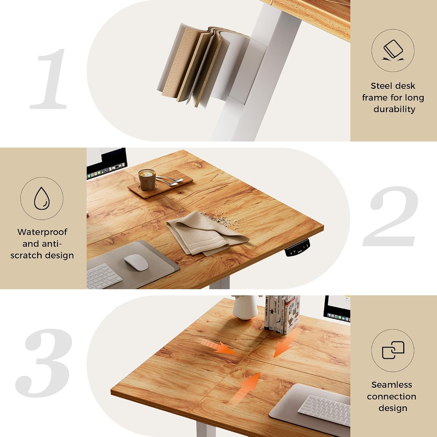 Thumbnail 4 de Agilestic Height Adjustable Electric Desk: 120x80cm Sit-Stand with 2 Memory Heights