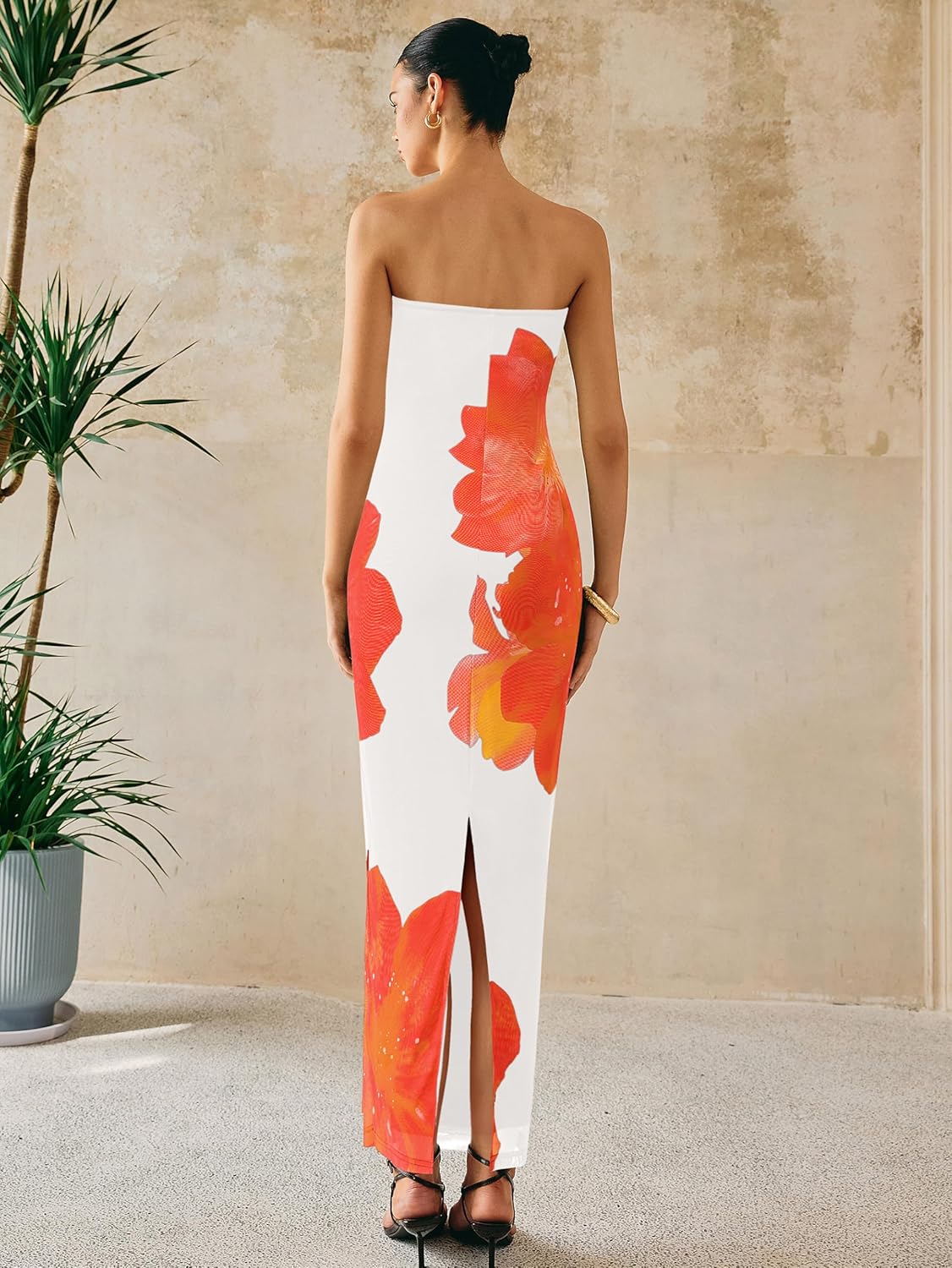 Thumbnail 5 de PrettyGarden Women Summer Strapless Maxi Dress: Floral Bodycon Dress for Weddings & Events