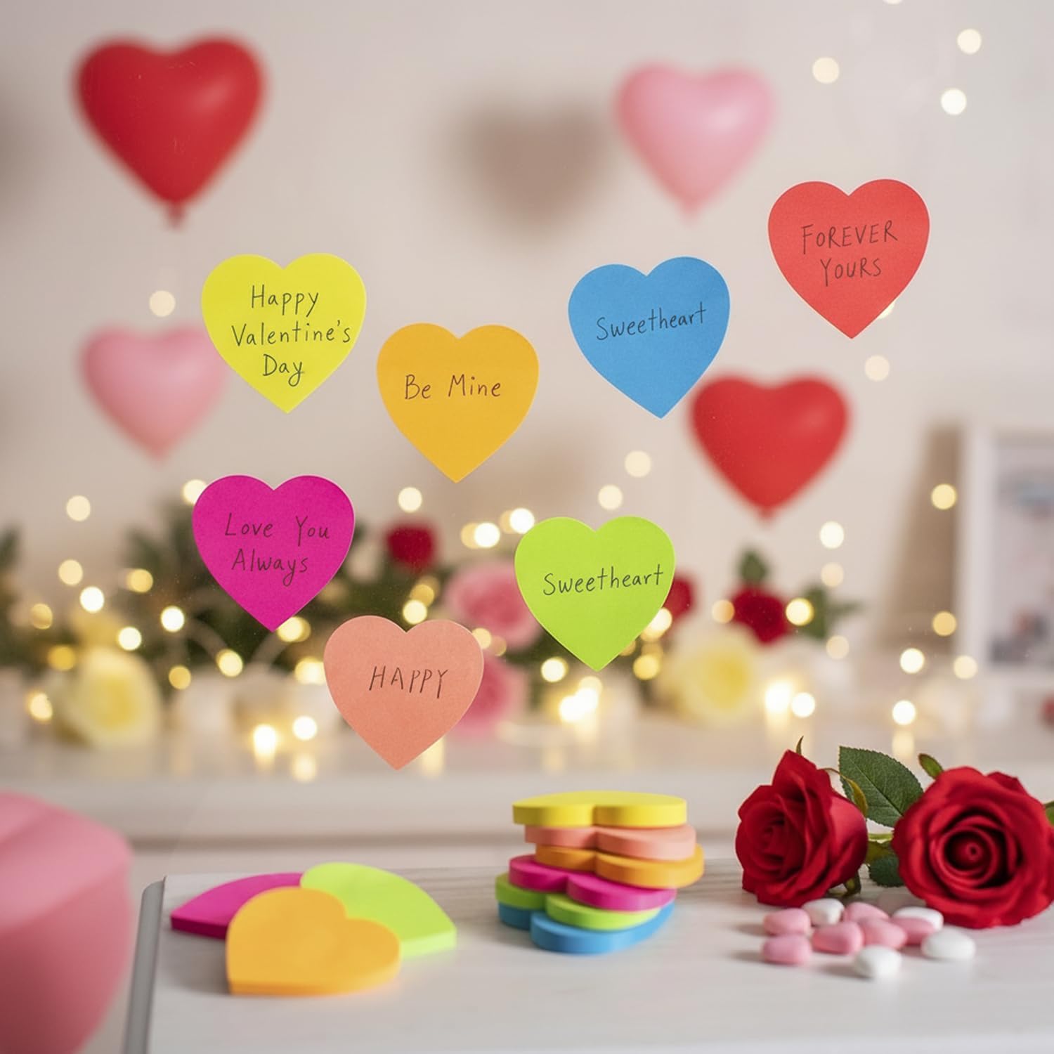 Thumbnail 3 de Wowivy 12 Pack Heart Sticky Notes (3 x 3 inches) – bright self-stick pads with clean removal