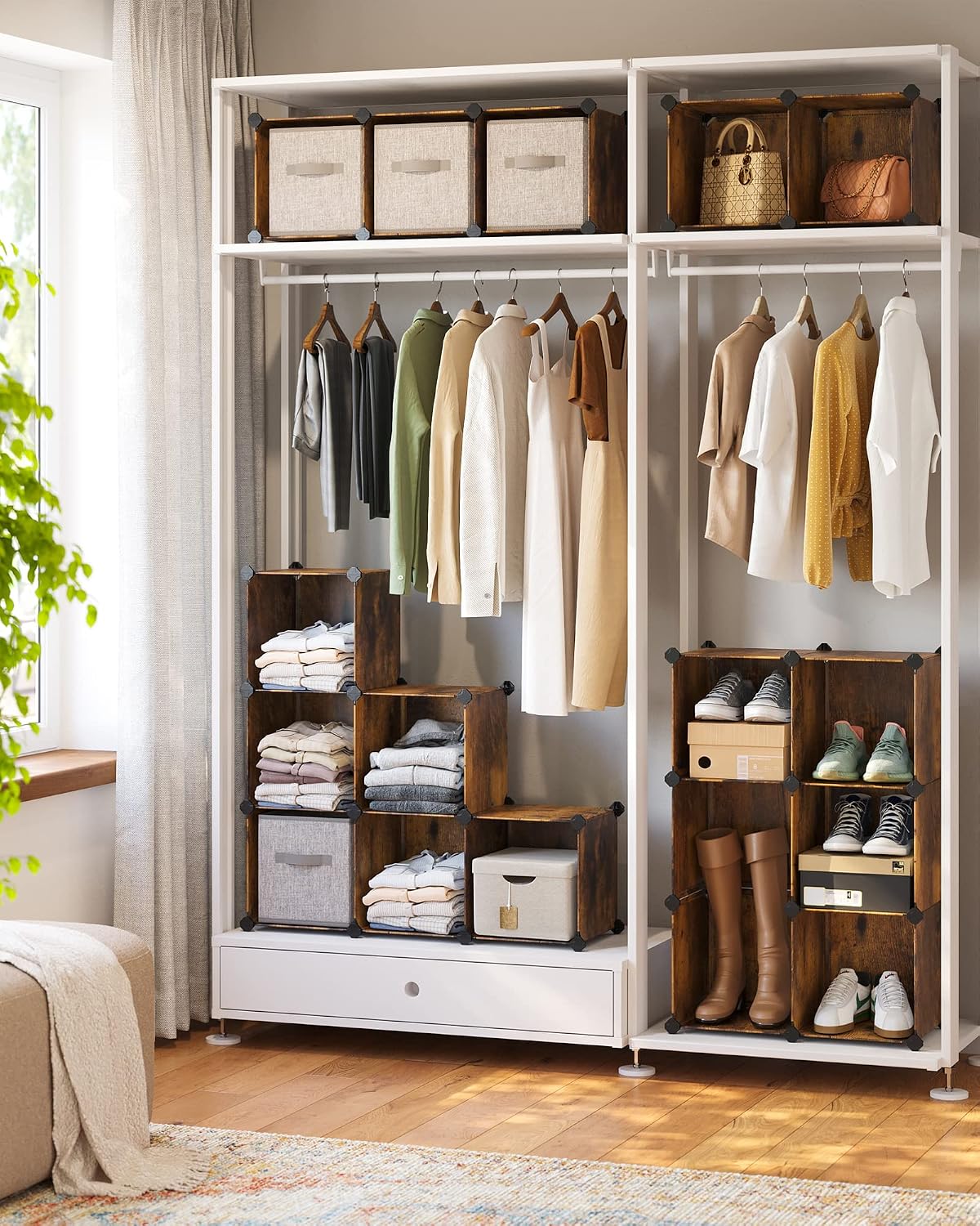 Detalle 2 de SONGMICS Gndie/Ba9694 16-Cube Modular Storage Shelving Unit, 123 x 31 x 123 cm