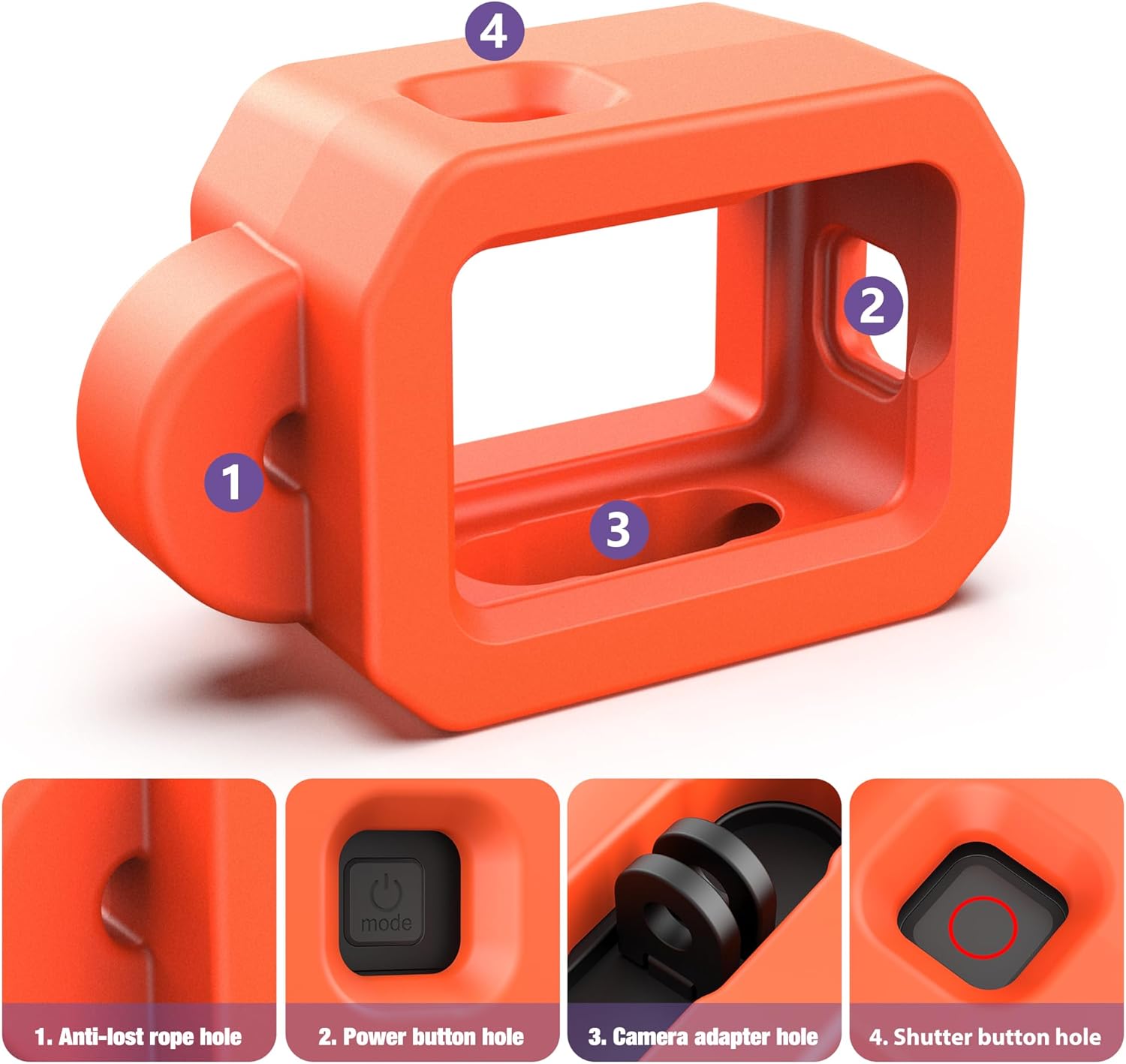 Detalle 2 de Floaty Case for GoPro Hero 13 Foam float 1 handle