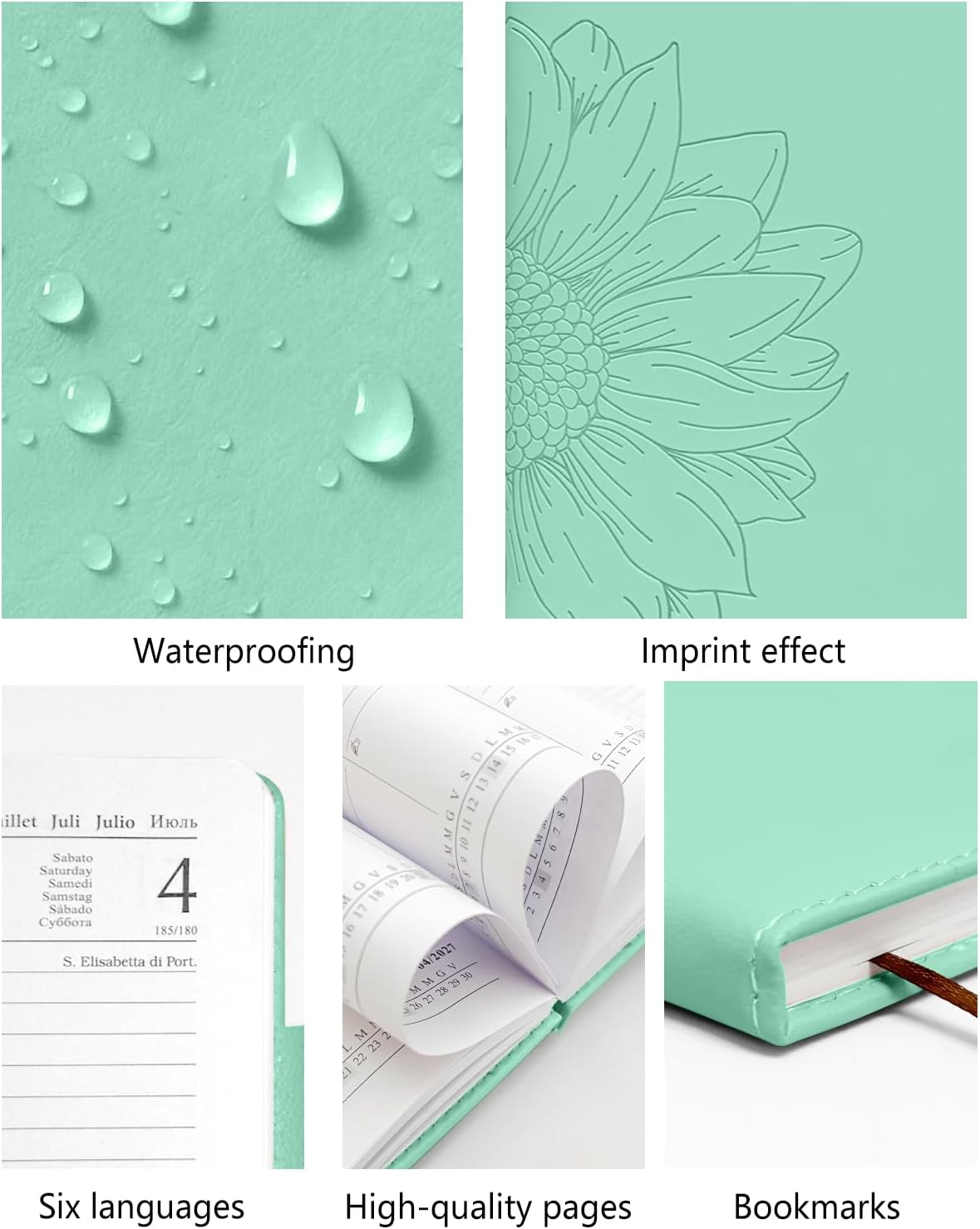 Thumbnail 1 de Diario 2026-2027 HW CASA – Agenda Settimanale A5 Multilingue con Copertina Impermeabile PU+CARTA