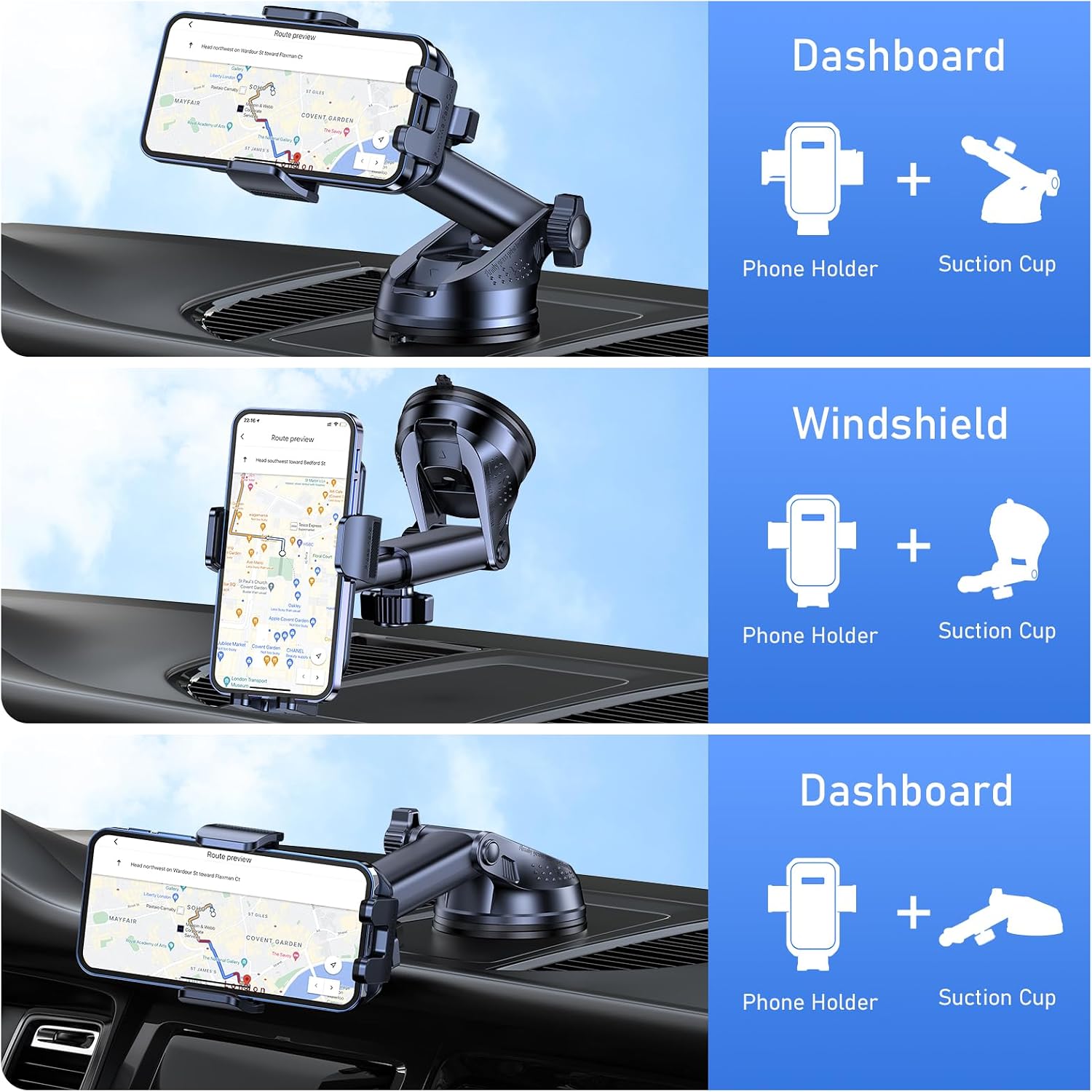 Detalle 2 de Blukar Car Phone Holder 360° rotation