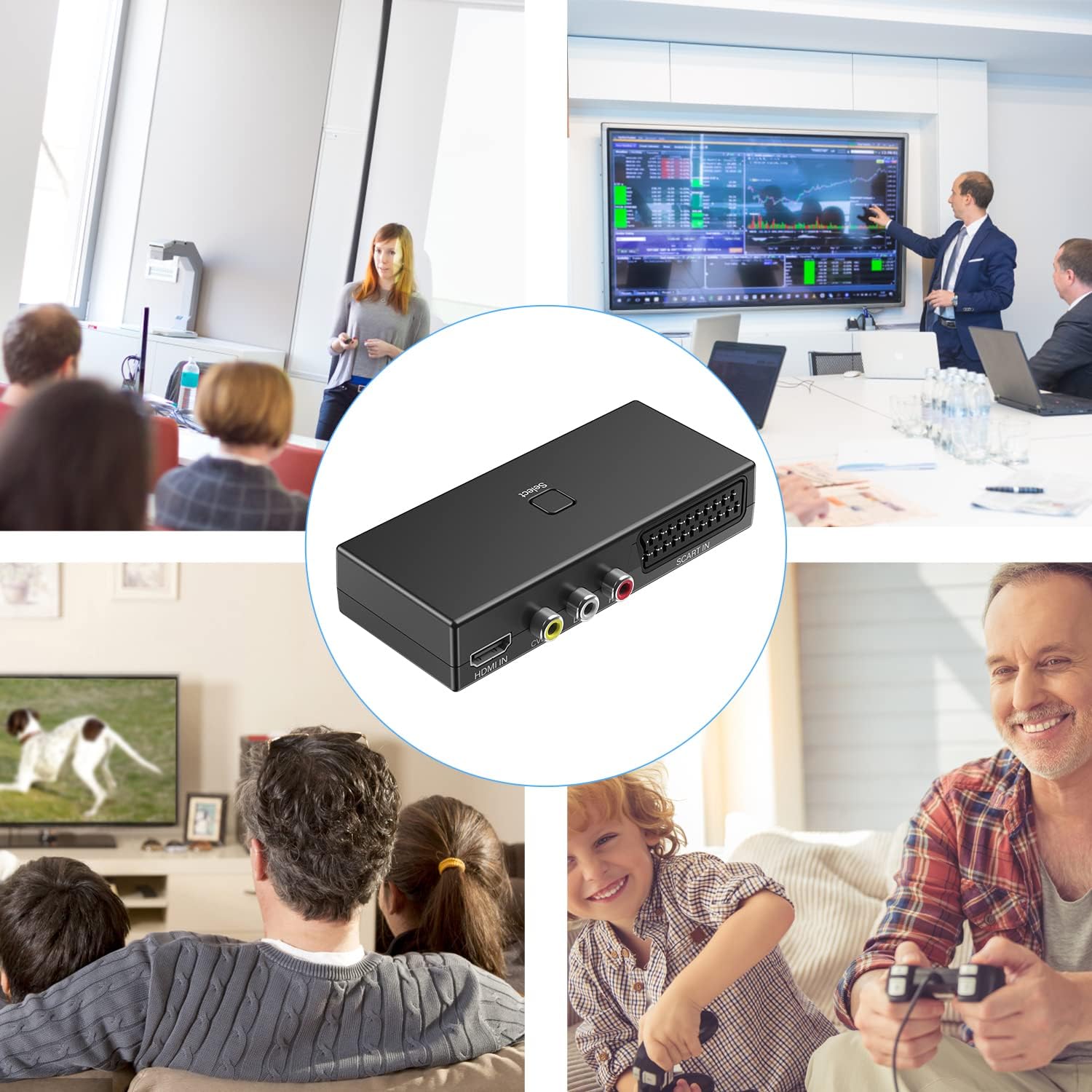 Thumbnail 5 de AIFHDAUF 3-in-1 Scart to HDMI / RCA to HDMI Converter with HDMI switch (1080p output) and HDMI cable