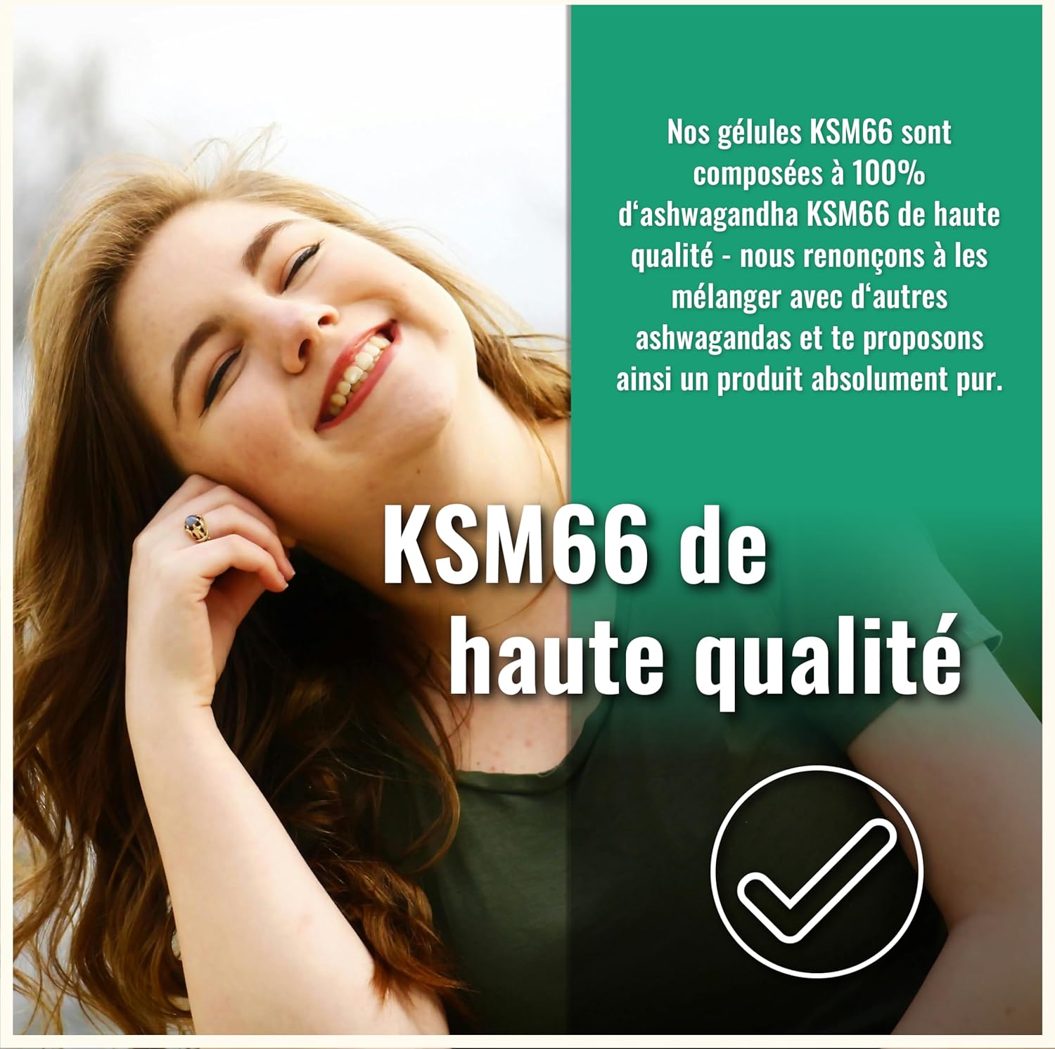 Detalle de Ashwagandha KSM-66 Gélules – Ultra dosé et pur, 100 gélules
