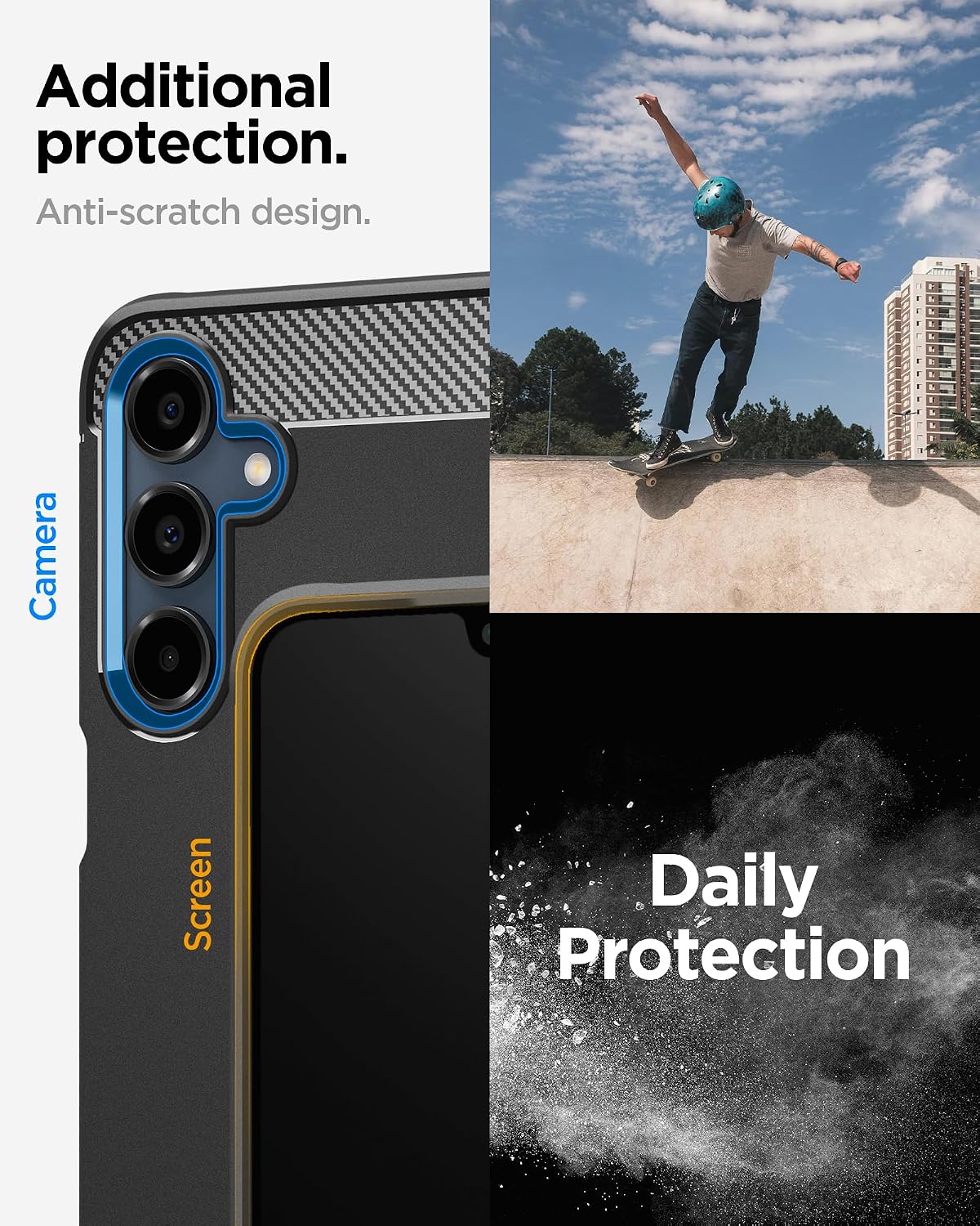 Detalle de Spigen Rugged Armor pour Samsung Galaxy A16 (4G/5G) — coque noire mate