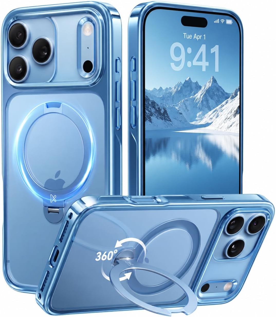 Detalle de CASEKOO MagicStand Pro Case for iPhone 18 Pro Max, Glacier Blue, MagSafe