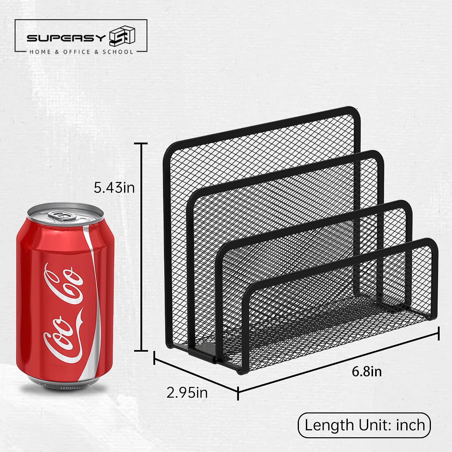 Thumbnail 2 de SUPEASY SXG-BK-1 Mesh Metal Mail Organizer, 3 Slots, Black