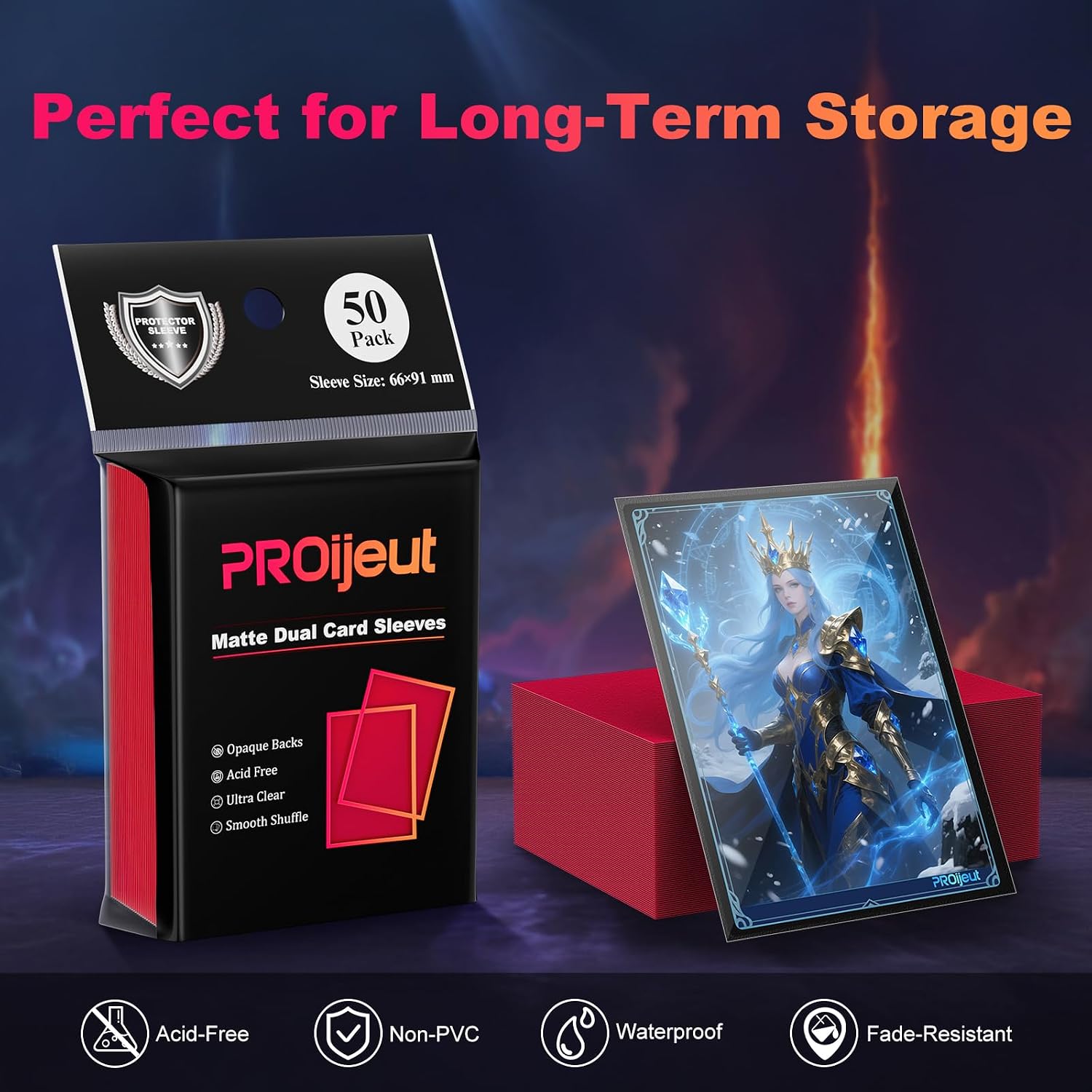 Detalle de 1200 Pack Card Sleeves: Matte Dual Trading Card Sleeves with Opaque Back