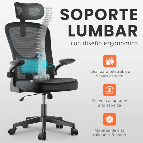 Detalle de JUPPLIES Silla Escritorio Ergonómica: ajuste completo para jornadas largas
