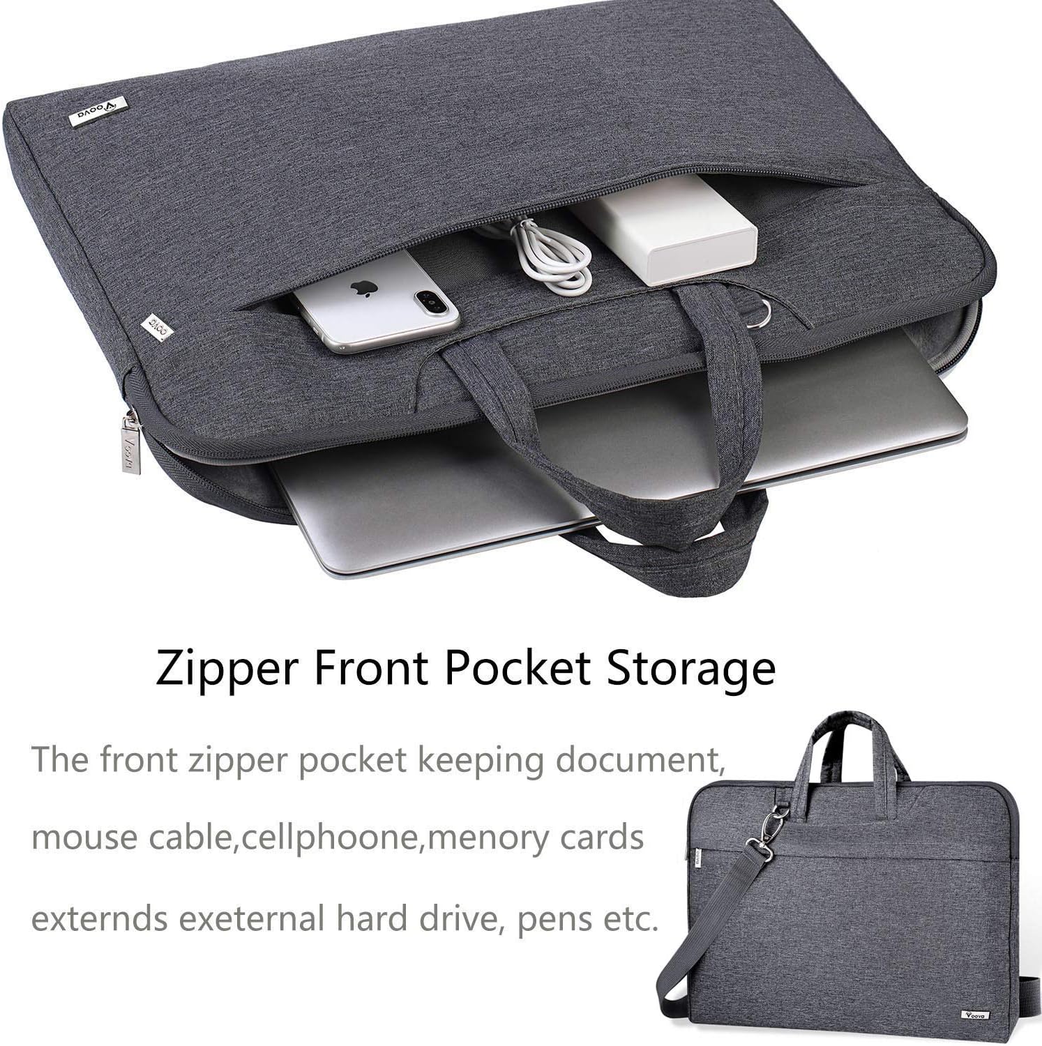 Detalle de Voova 17–17.3 inch Waterproof Laptop Bag with Shoulder Strap