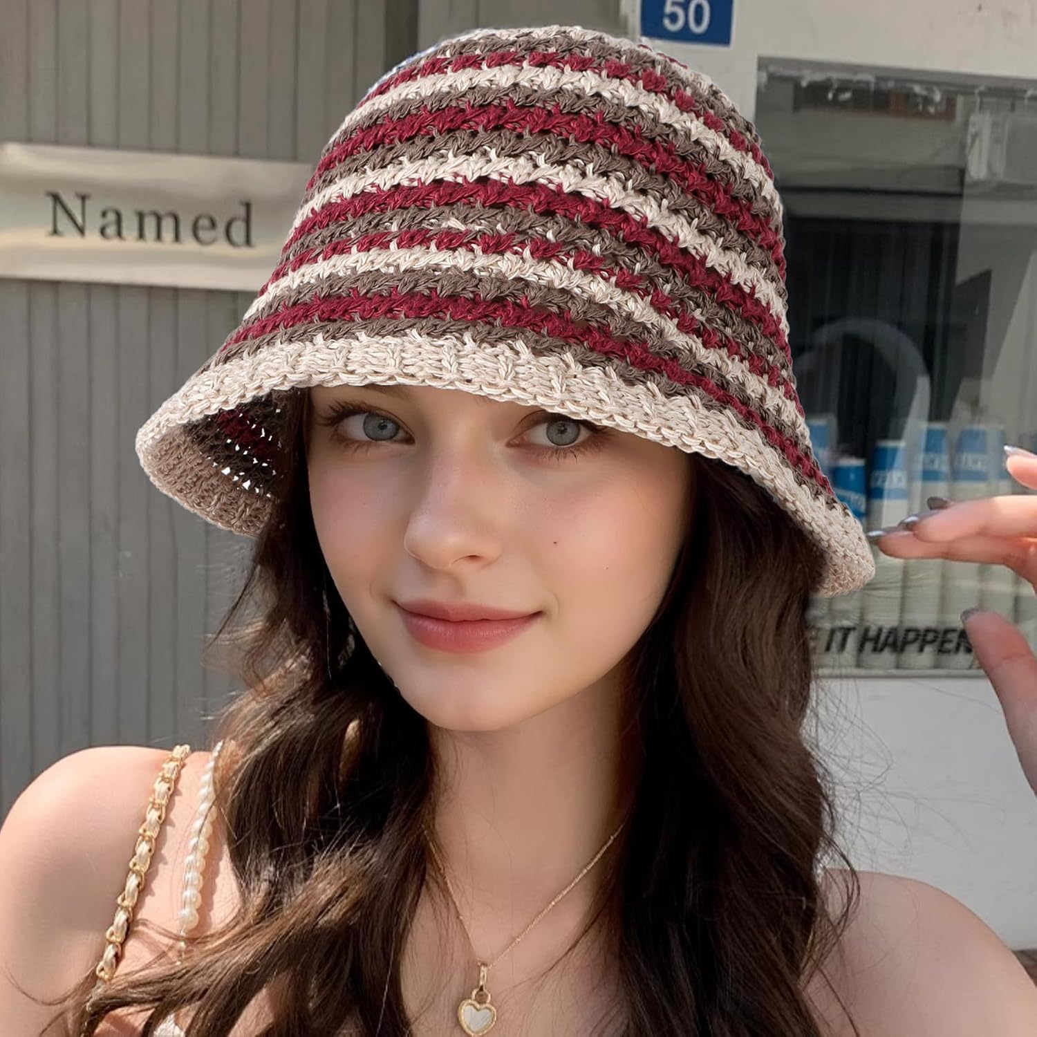 Thumbnail 2 de HeyCaps Sun Hat for Women — Wide Brim Breathable Straw Beach Hat