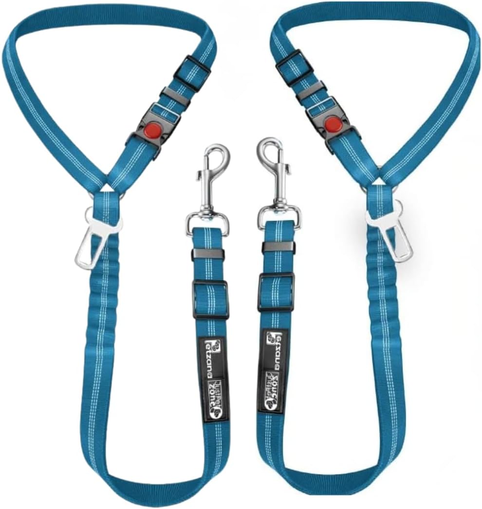 Thumbnail 6 de Comfortable Dog Seat Belt Harness for Car (Purple) – 2-in-1 leash and restraint to headrest with 360° swivel