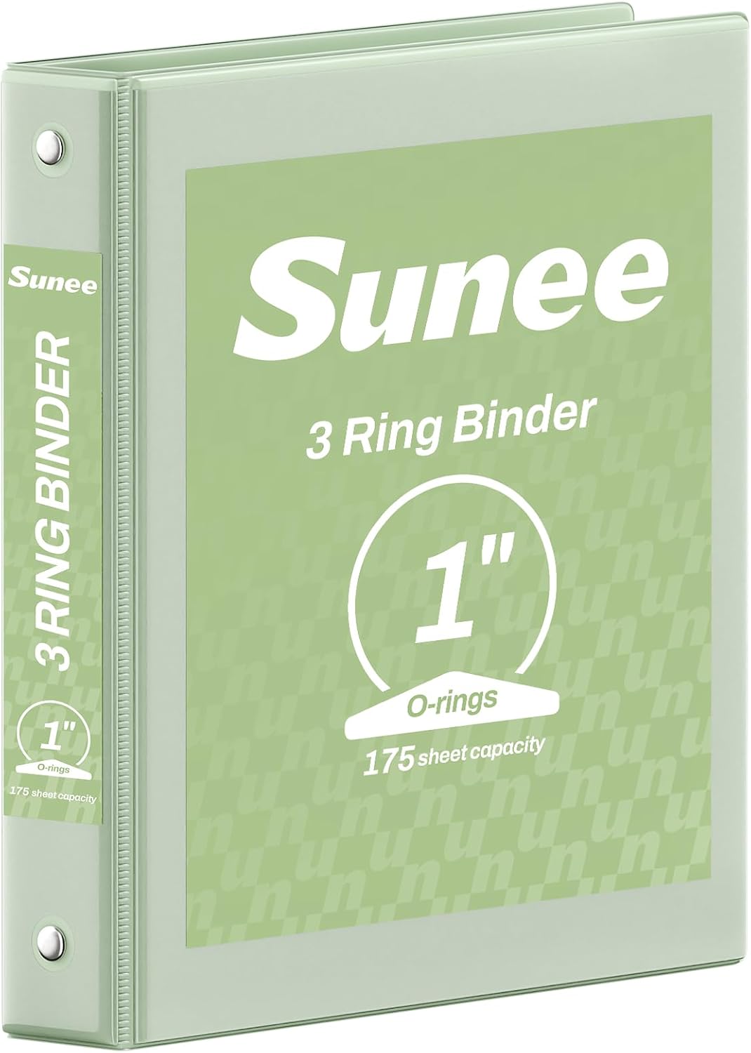 Detalle de SUNEE 1-Inch 3-Ring Binder, PVC-Free Clear View, Sage Green, Letter Size