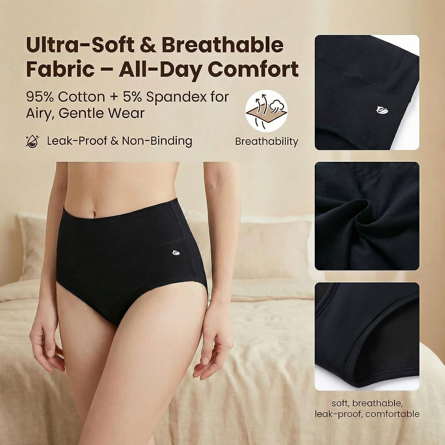 Thumbnail 4 de Incontinence Pants for Women Washable, Leakproof High-Waisted Period Underwear (4XL) – 3Pack