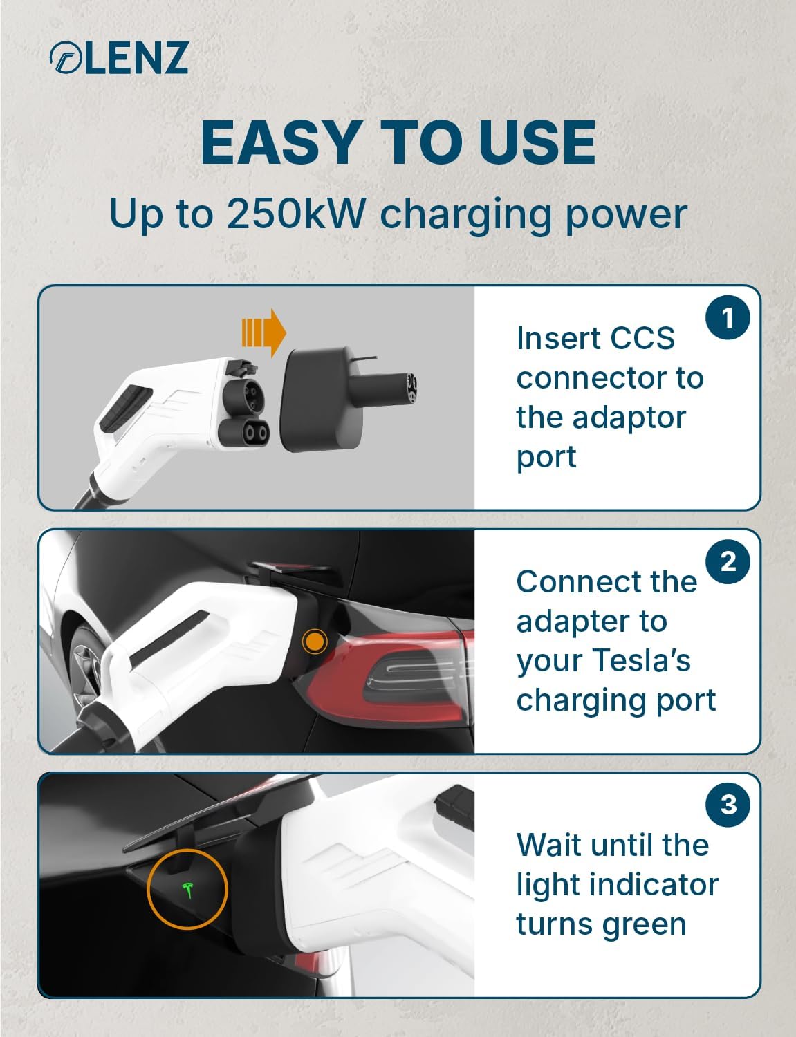 Thumbnail 6 de LENZ CCS1 Tesla NACS charging adapter for CCS EVs 🔌