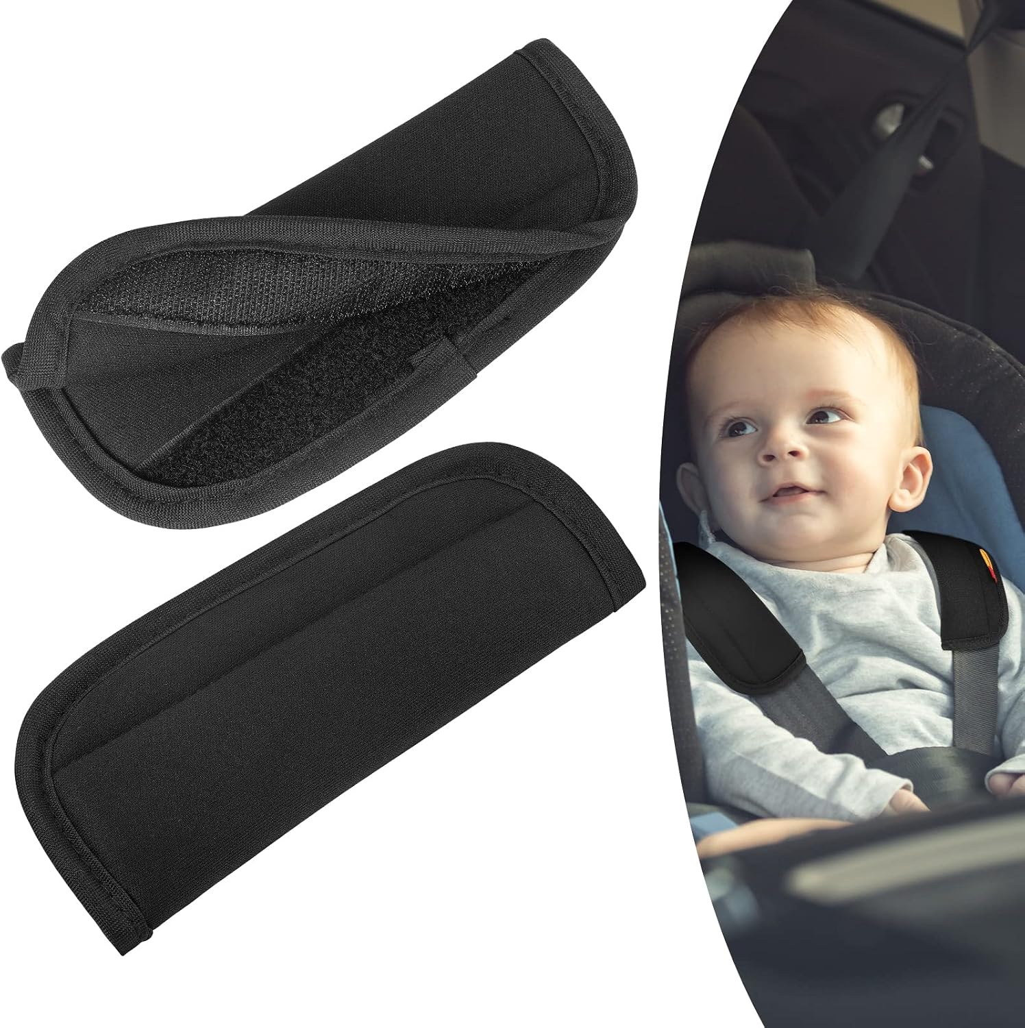 Detalle de URAQT U4-HHJD220826-FBA bältesöverdrag, 2-pack i svart meshtyg
