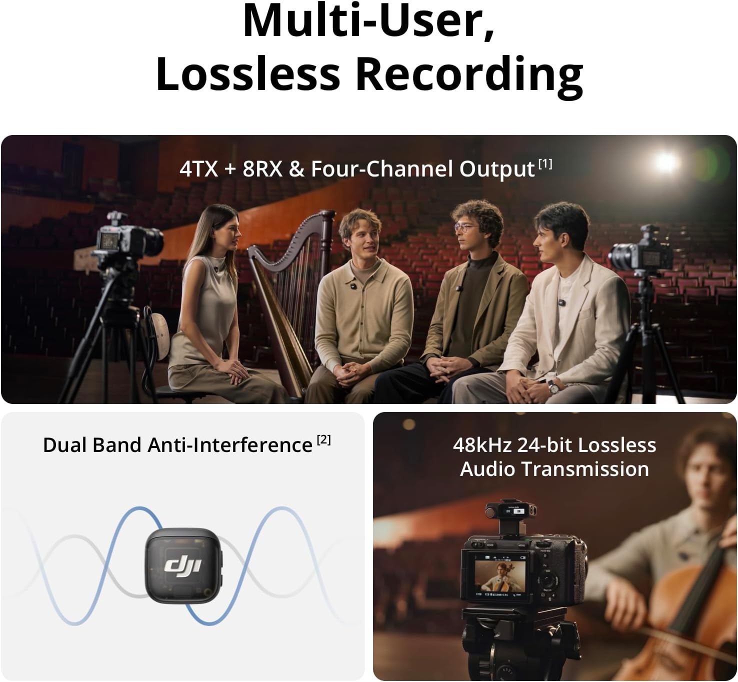 Thumbnail 1 de DJI Mic 3 (2 TX + 1 RX + Charging Case): Compact Wireless Mic for On-the-Go Audio