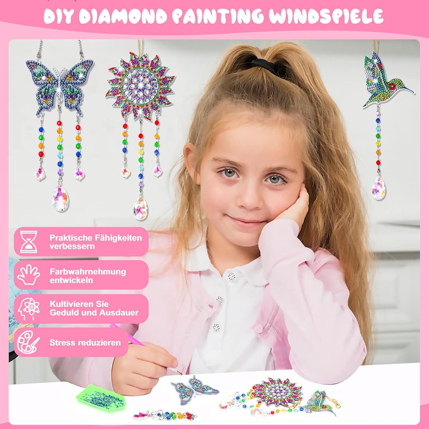 Thumbnail 2 de Geschenke für Mädchen Diamond Painting Windspiel