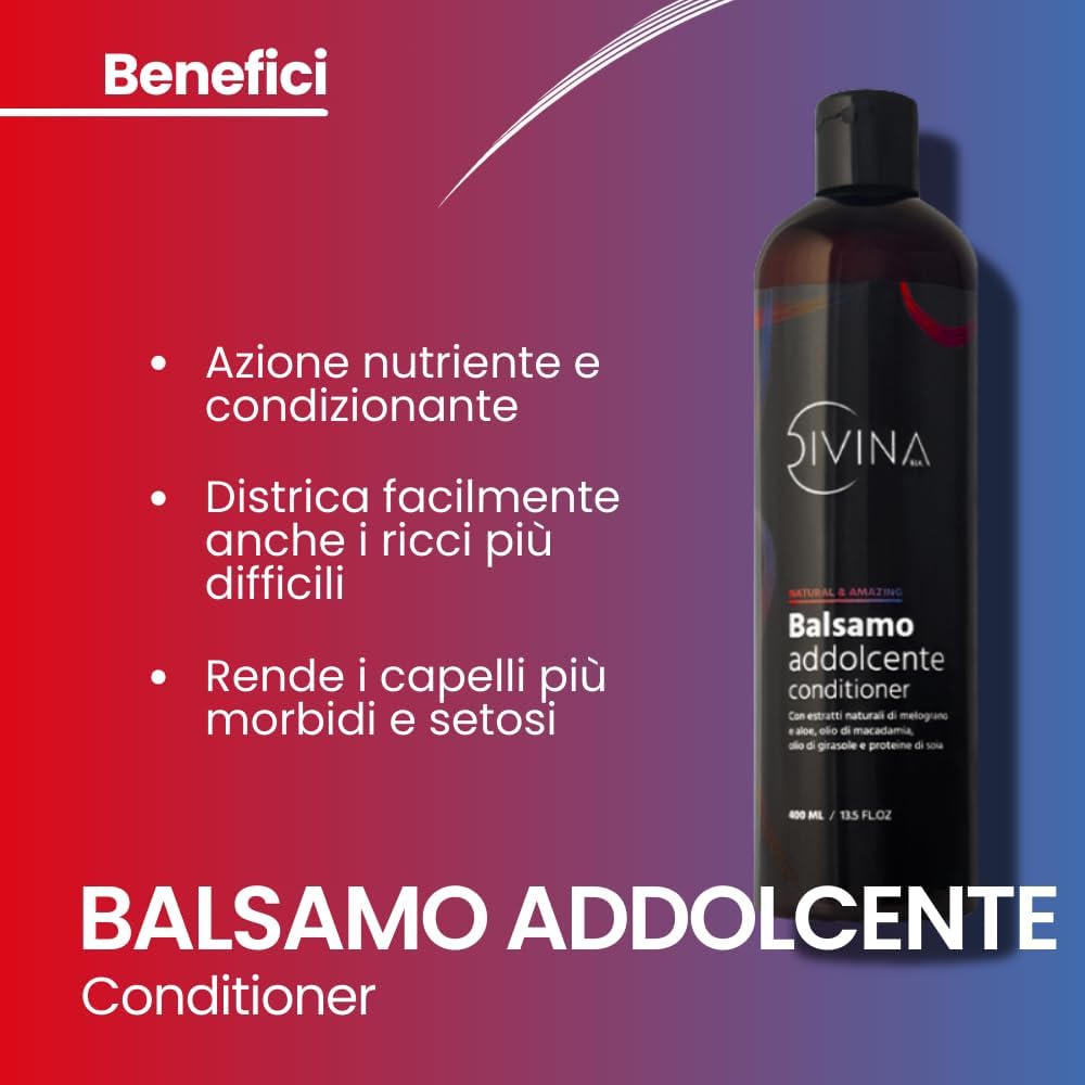 Detalle de Balsamo addolcente Natural&Amazing DIVINA BLK per capelli mossi, ricci, super-ricci e afro – 400 ml