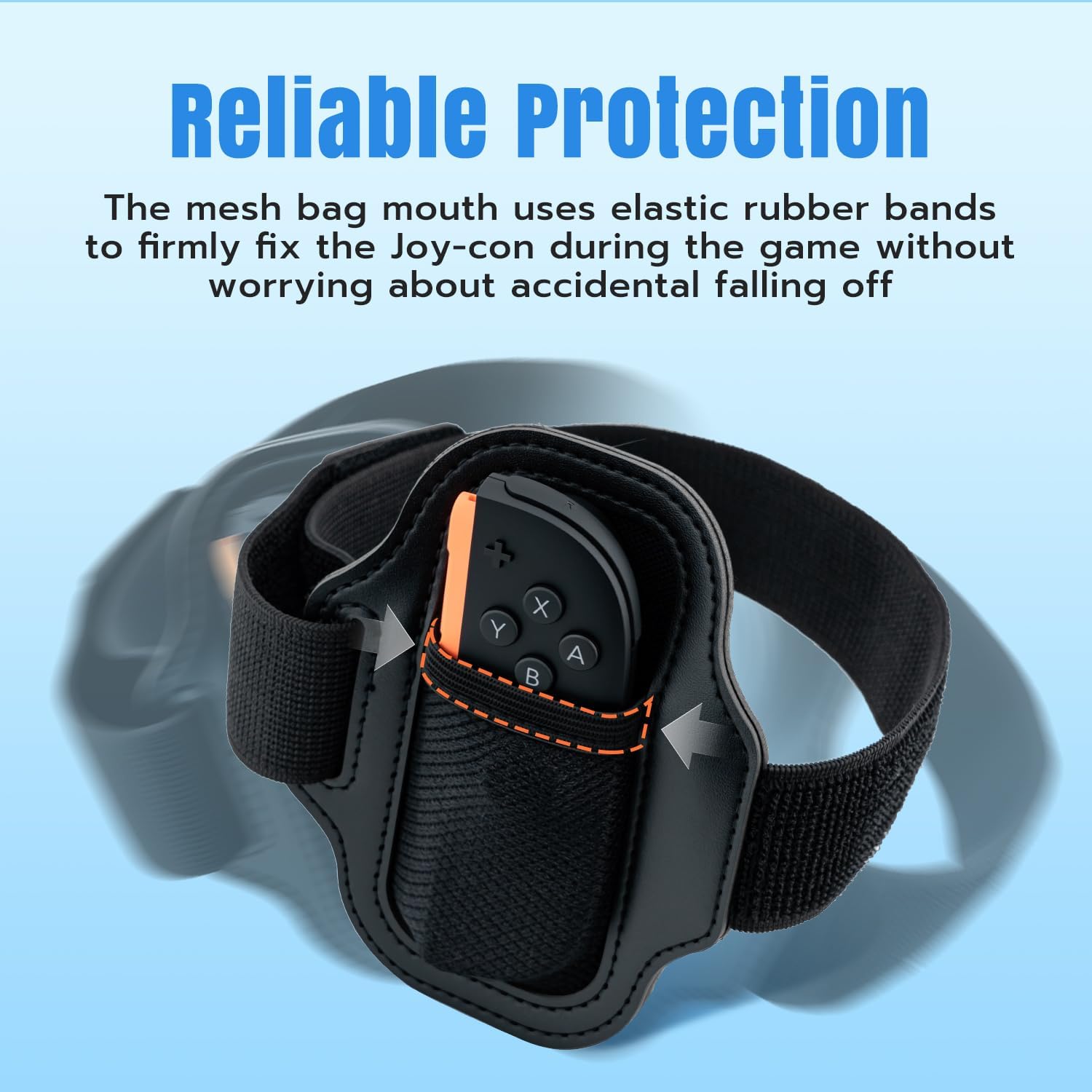 Thumbnail 5 de Mcbazel Bande de jambe pour manette de jeu Switch/Switch 2 Joy-Con – bracelet élastique ajustable noir (40 cm/60 cm)