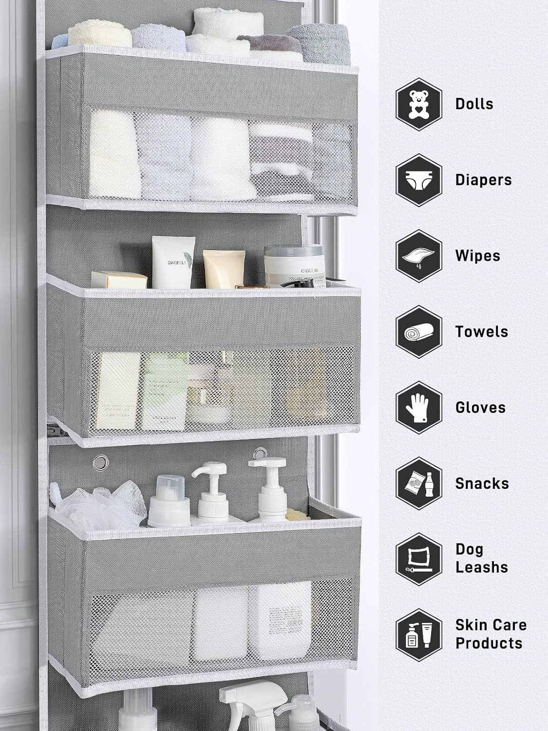 Thumbnail 4 de Yecaye Organization and Storage 01 6-Tier Over-the-Door Organizer, Grey