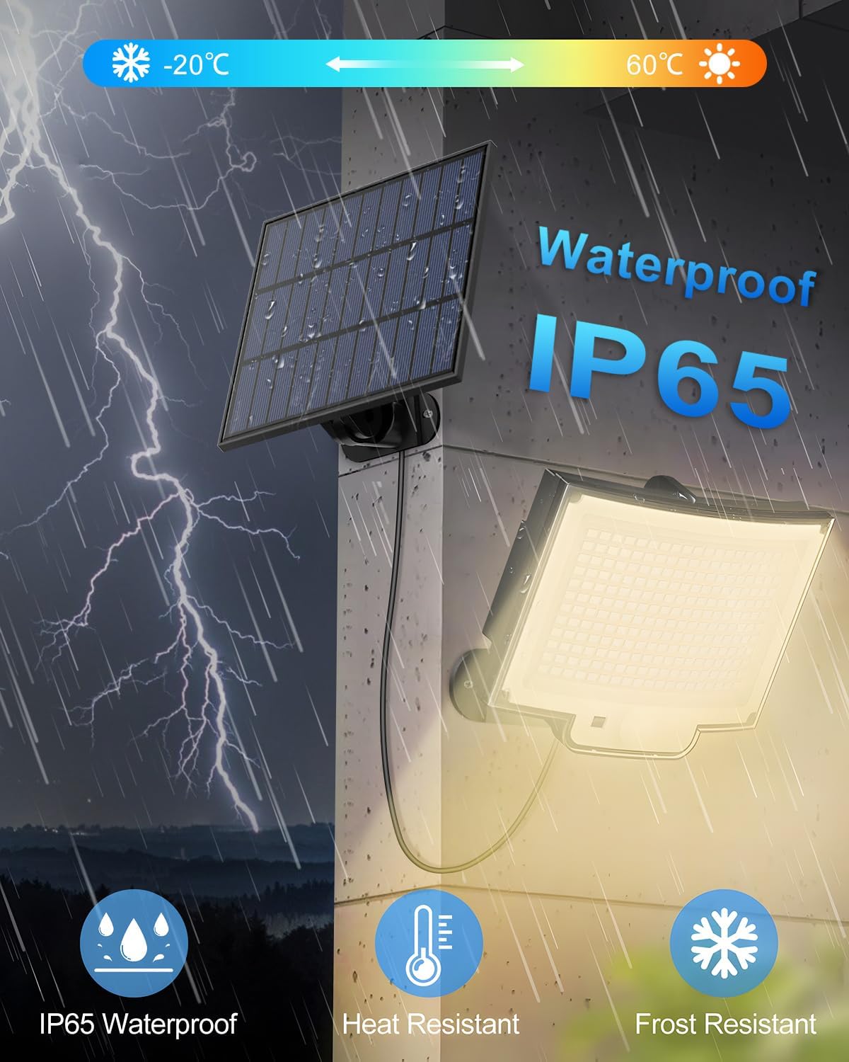 Thumbnail 3 de Lampe solaire extérieure 3000K détecteur mouvement avec télécommande