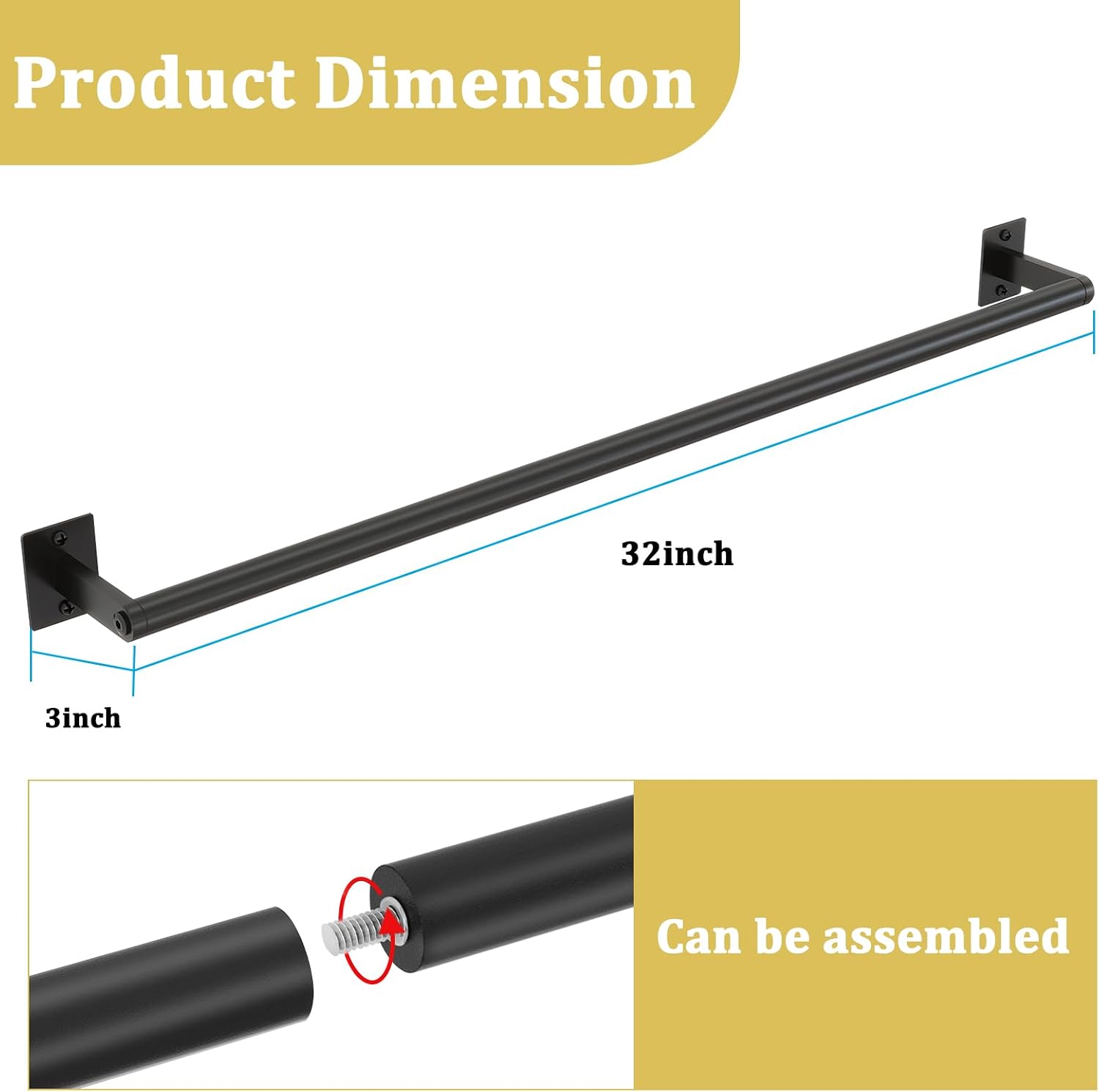 Detalle de DOKU towel rail 32 inch stainless steel