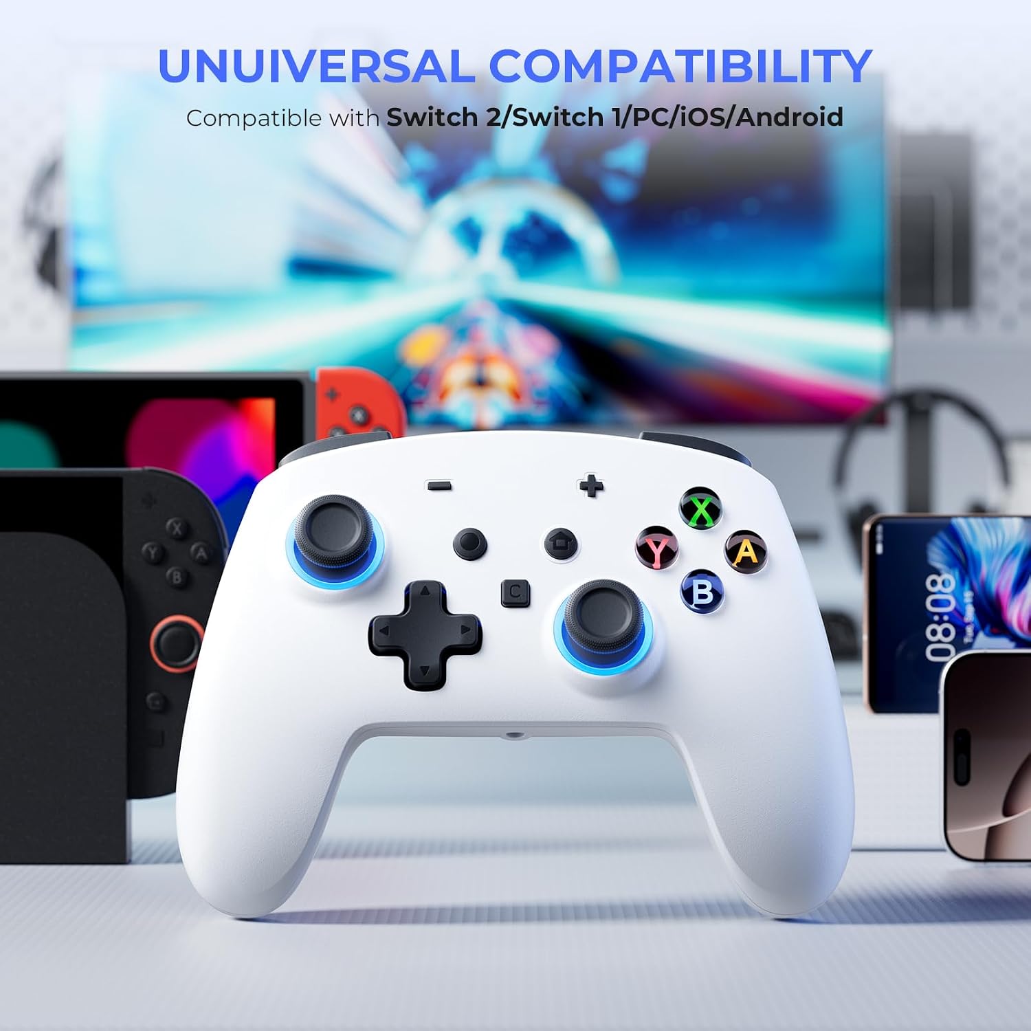 Thumbnail 2 de ECHTPower Switch 2 Pro Controller: Hall Effect Joysticks, One-Key Wake-Up, and Turbo for Switch 2/ OLED/ Lite