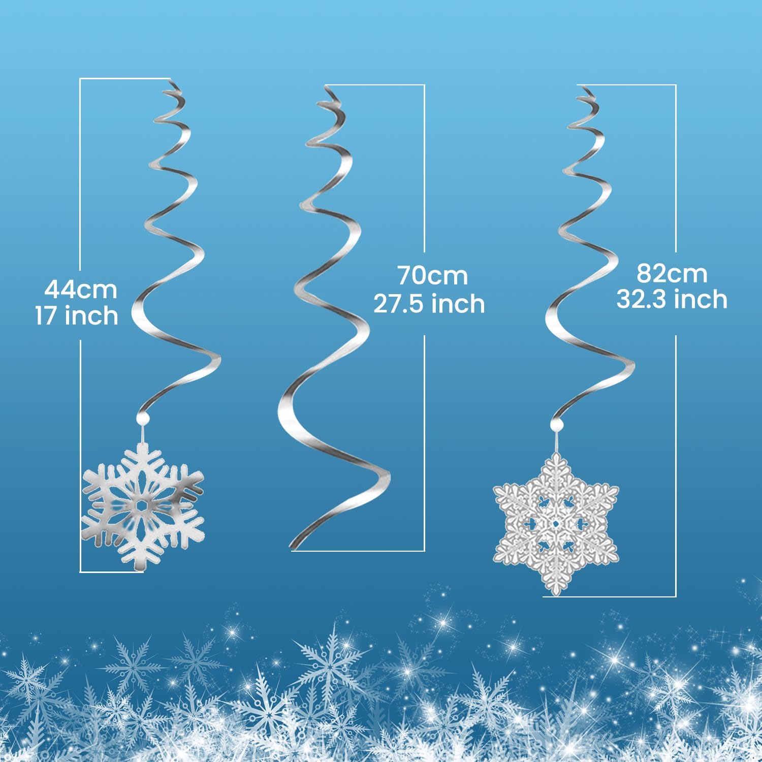 Thumbnail 4 de MVP DEC SWIRL SNOWFLAKE HANGIG: Deko-Spiralen mit Schneeflocken-Anhängern (30-teilig)