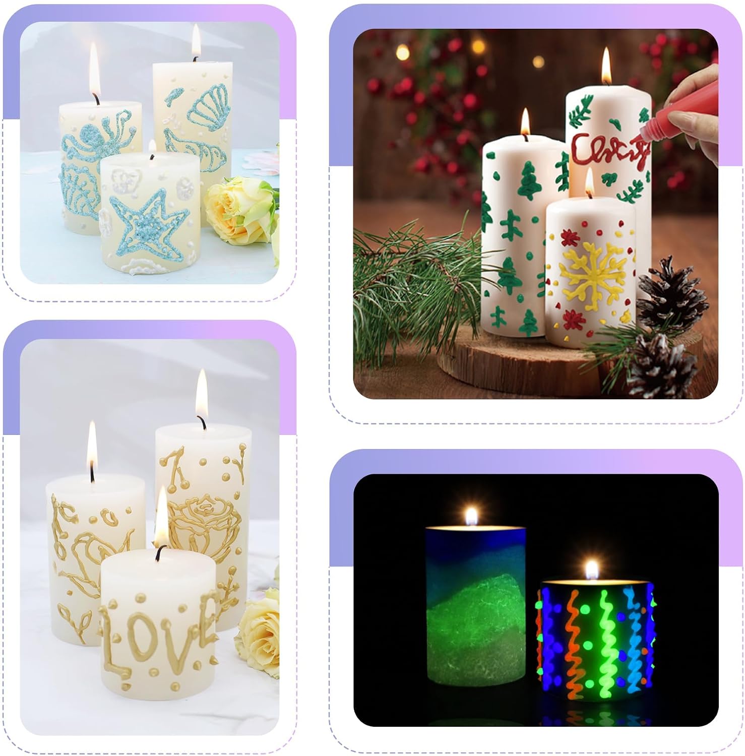 Detalle de iaHOME 12 Wachsstifte für Kerzen (30 ml) – Candle Pen & Kerzenstifte Set zum Selber Machen