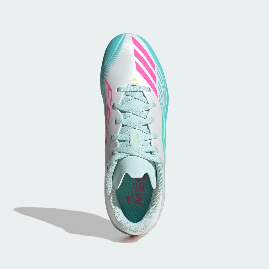 Detalle de Bota de fútbol F50 MESSI LEAGUE para césped natural seco y multisuperficie - niños (Adidas)