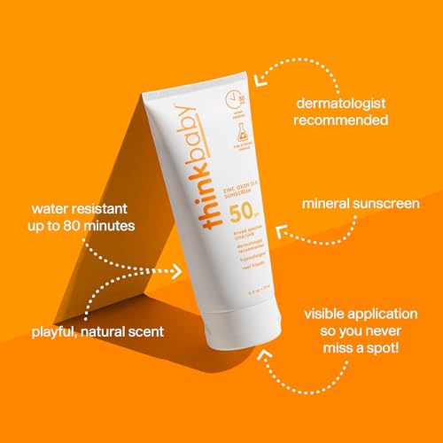 Thumbnail 1 de ThinkBaby Baby Sunscreen SPF 50+, Mineral Formula, Water Resistant, 6 Oz by THINK