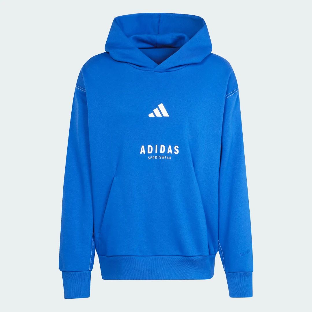Detalle 2 de ALL SZN Fleece Graphic Hoodie de Adidas — comodidad urbana en azul
