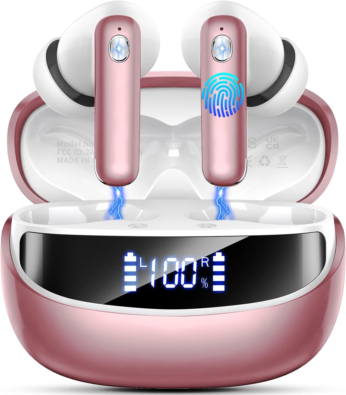 Thumbnail 6 de 2026 Bluetooth Kopfhörer – Kabellose In-Ear mit 56 Std Spielzeit, IP7, ENC Mikrofonen & LED-Anzeige