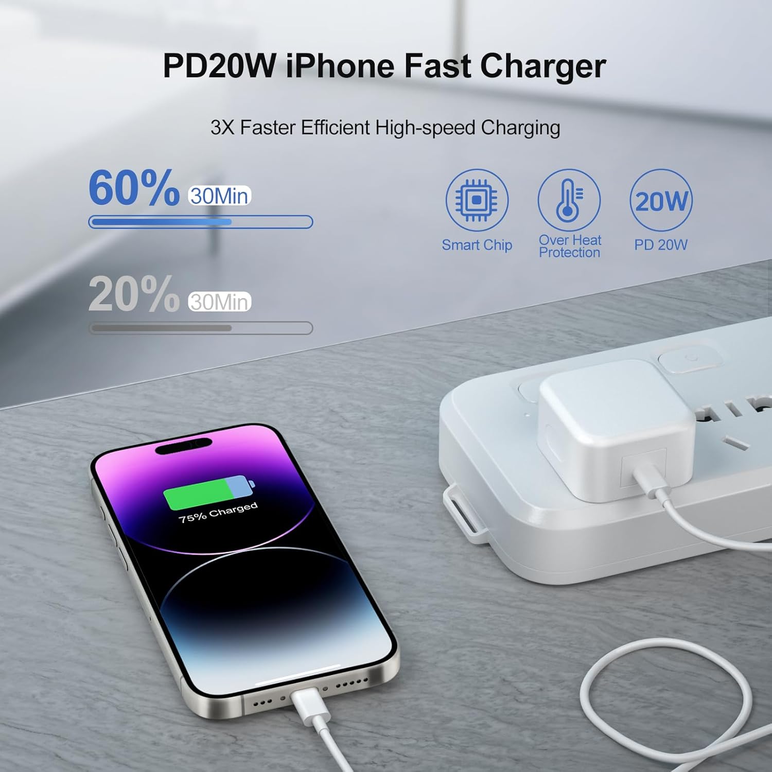Detalle de for iPhone 17 25W USB‑C Fast Charger 2 Pack