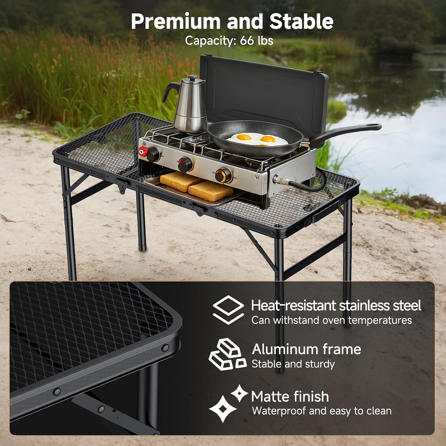 Detalle de Diceaynico Folding Camping Table, 3-Fold