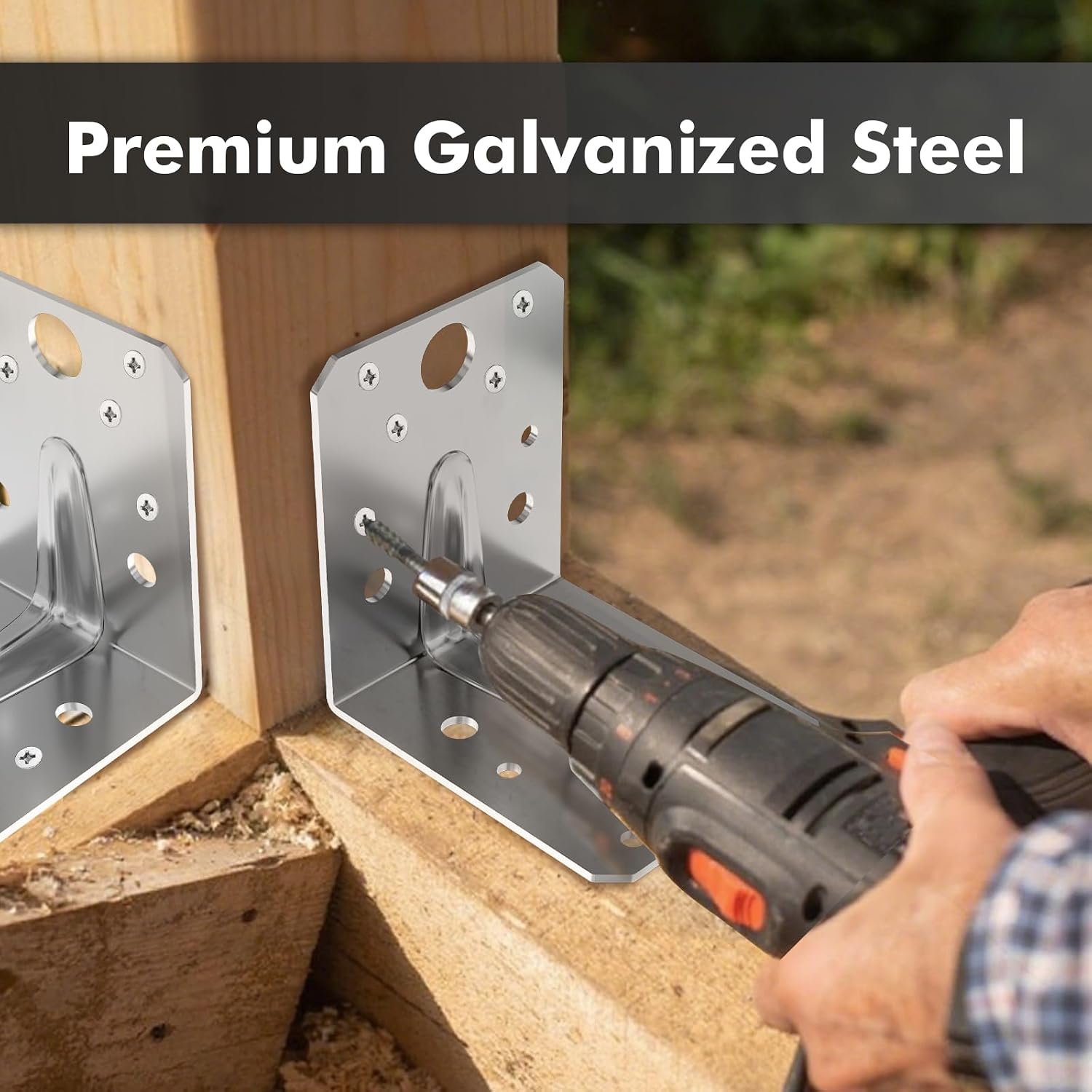 Thumbnail 4 de 24Pcs Heavy Duty Galvanised L Brackets 53x53x35mm | Reinforced 2mm Steel for Shelves & Furniture
