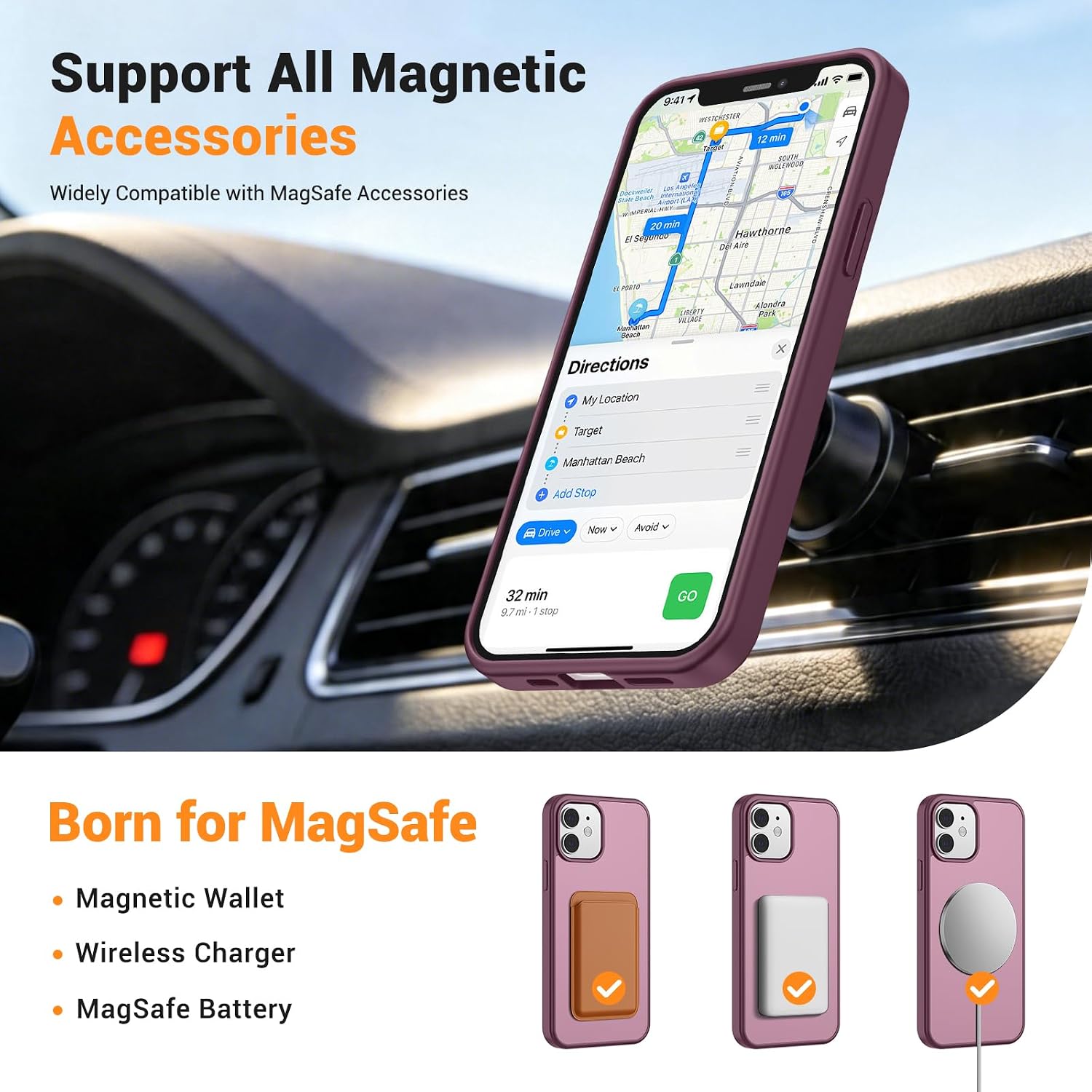 Detalle de vnnink iPhone 12 Magnetic Matte Case, Slim