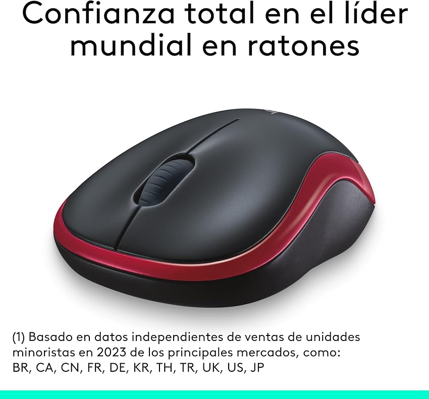 Detalle de Logitech M185 Ratón inalámbrico 1000 dpi