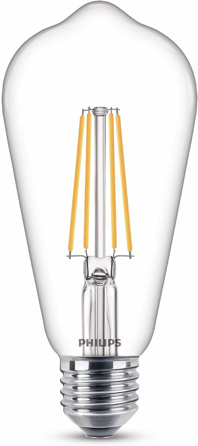 Detalle de Philips - Bombilla LED E27 60W luz blanca cálida
