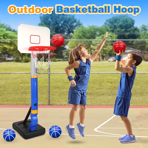 Detalle de YIMORE Canasta Baloncesto Infantil 🏀 Altura Ajustable 70-138 cm