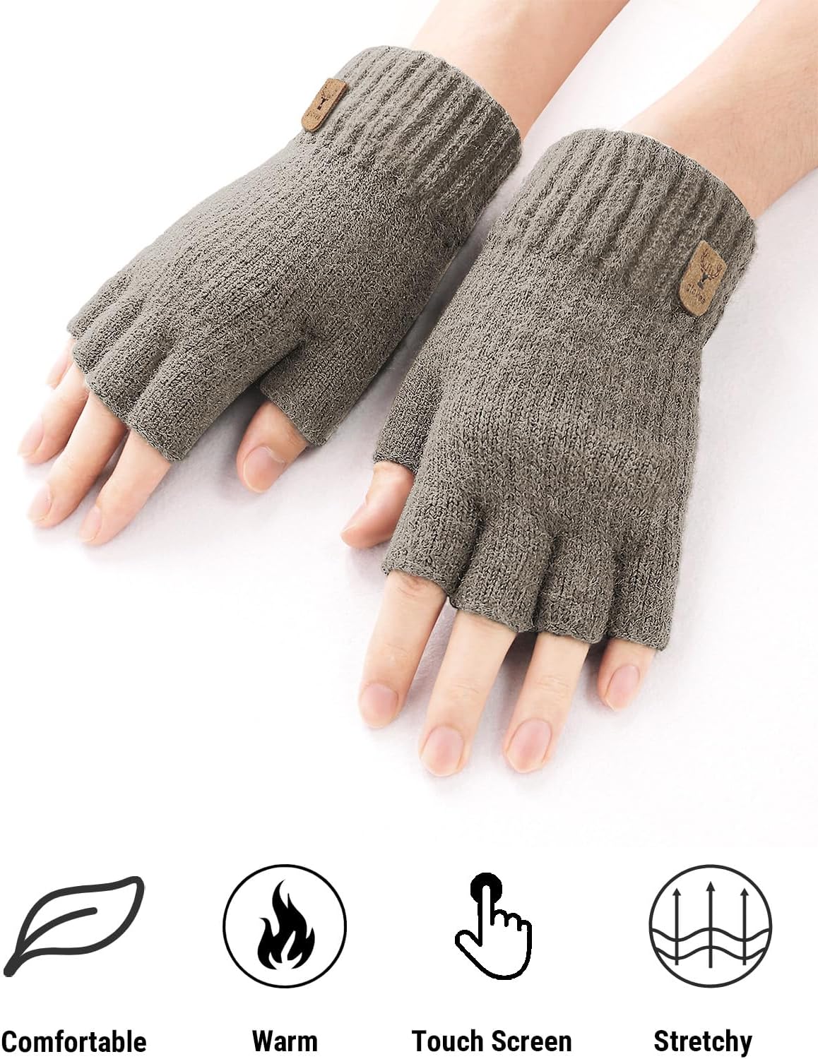 Thumbnail 5 de JUNRUI Fingerless Gloves for Winter Warmth