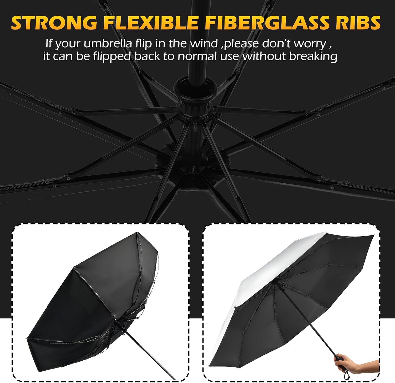 Thumbnail 3 de HEXSOLID 46/42inch Windproof Folding Umbrella ☔
