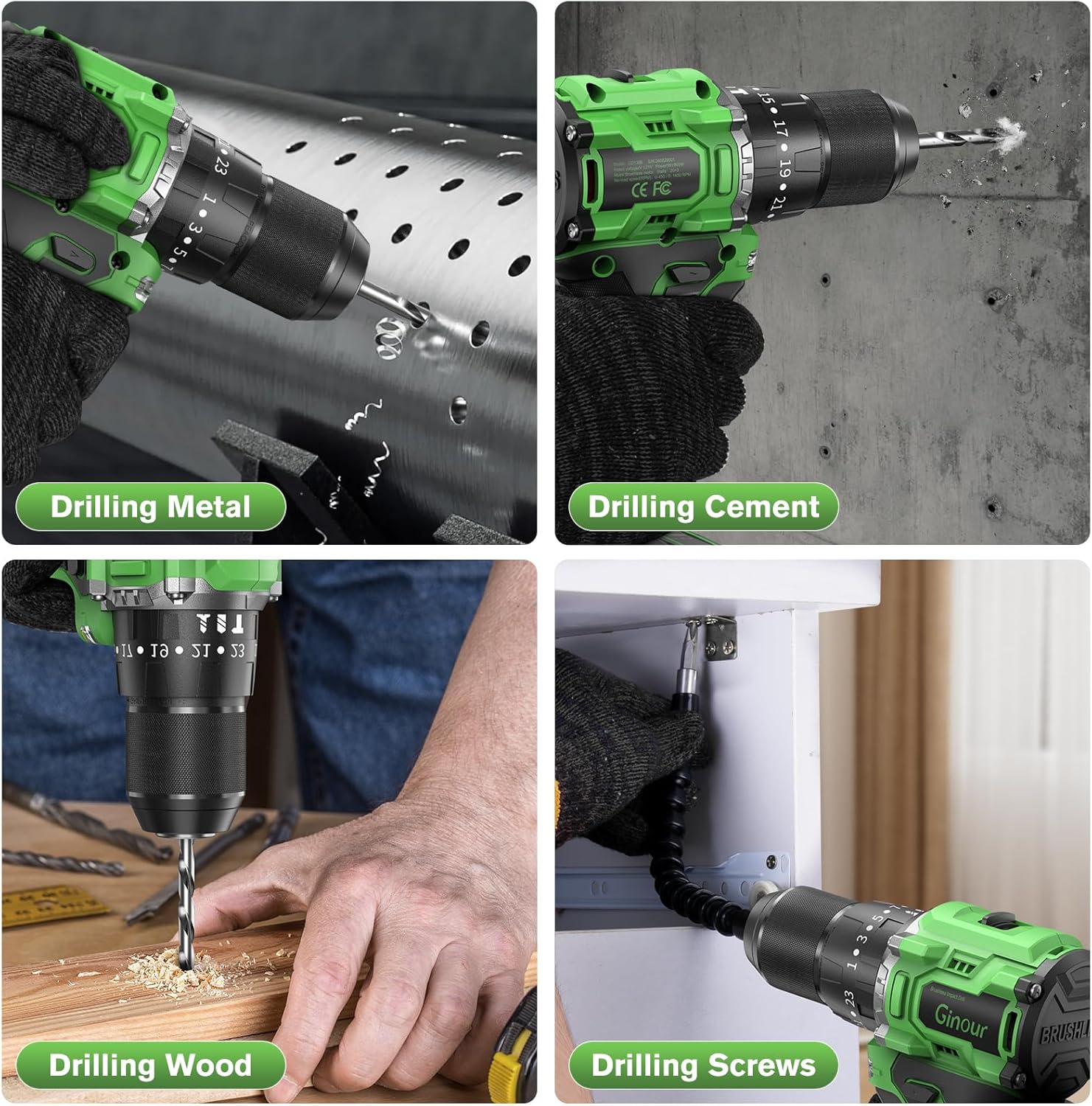 Thumbnail 4 de Ginour 21V Brushless Combi Drill 50Nm