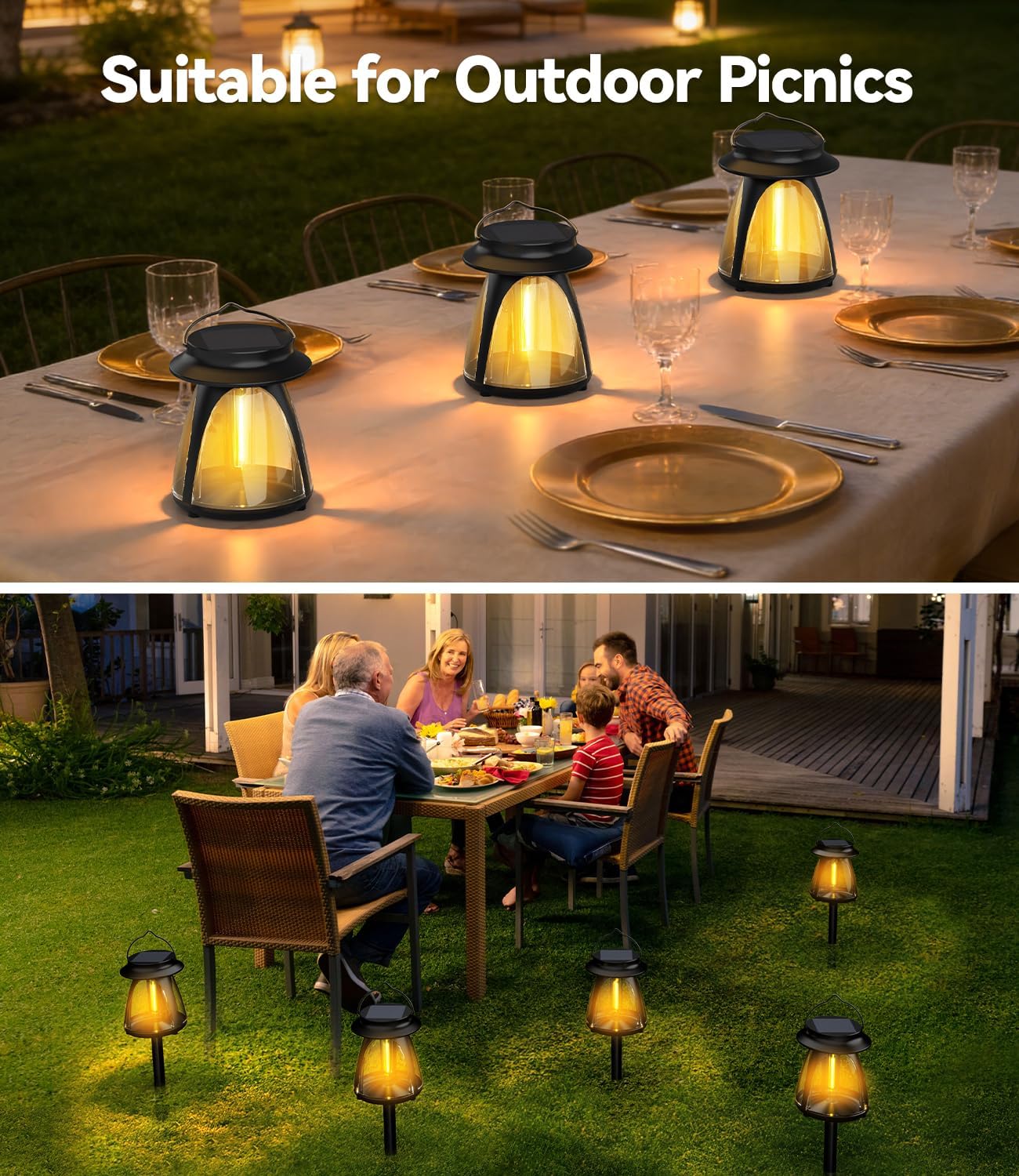 Thumbnail 2 de Luci Solari da Giardino Solari 2 Pezzi con Paletto e Maniglia LED 3000K Filamento Caldo IP65