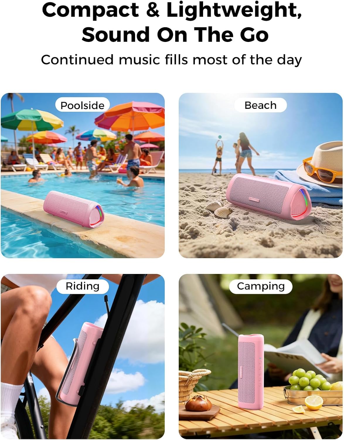 Thumbnail 6 de BolaButty Bluetooth Speaker with HD Sound (Pink) – IPX5 Waterproof, 20H Playtime, BT5.3, TWS Pairing
