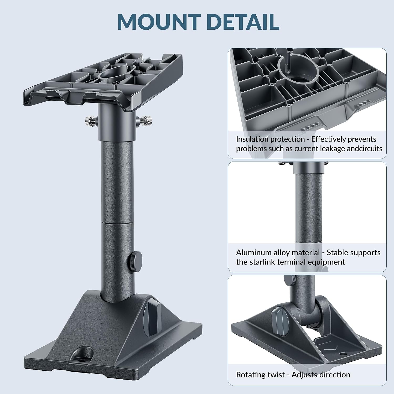 Thumbnail 6 de Starlink Gen 3 Mount Kit: Heavy-Duty Aluminum Roof/Wall Mount for Starlink V3