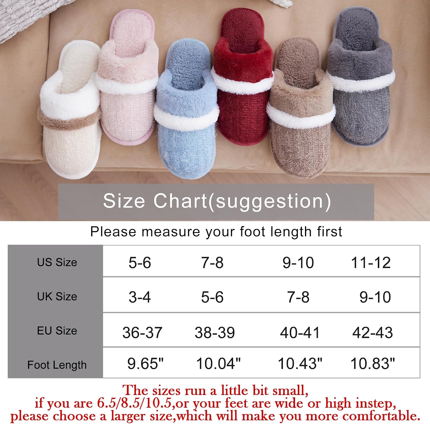 Detalle de GOEWY Chaussons Femme – Pantoufles Doudou Confort Extrême, Semelle à mémoire de forme antidérapante