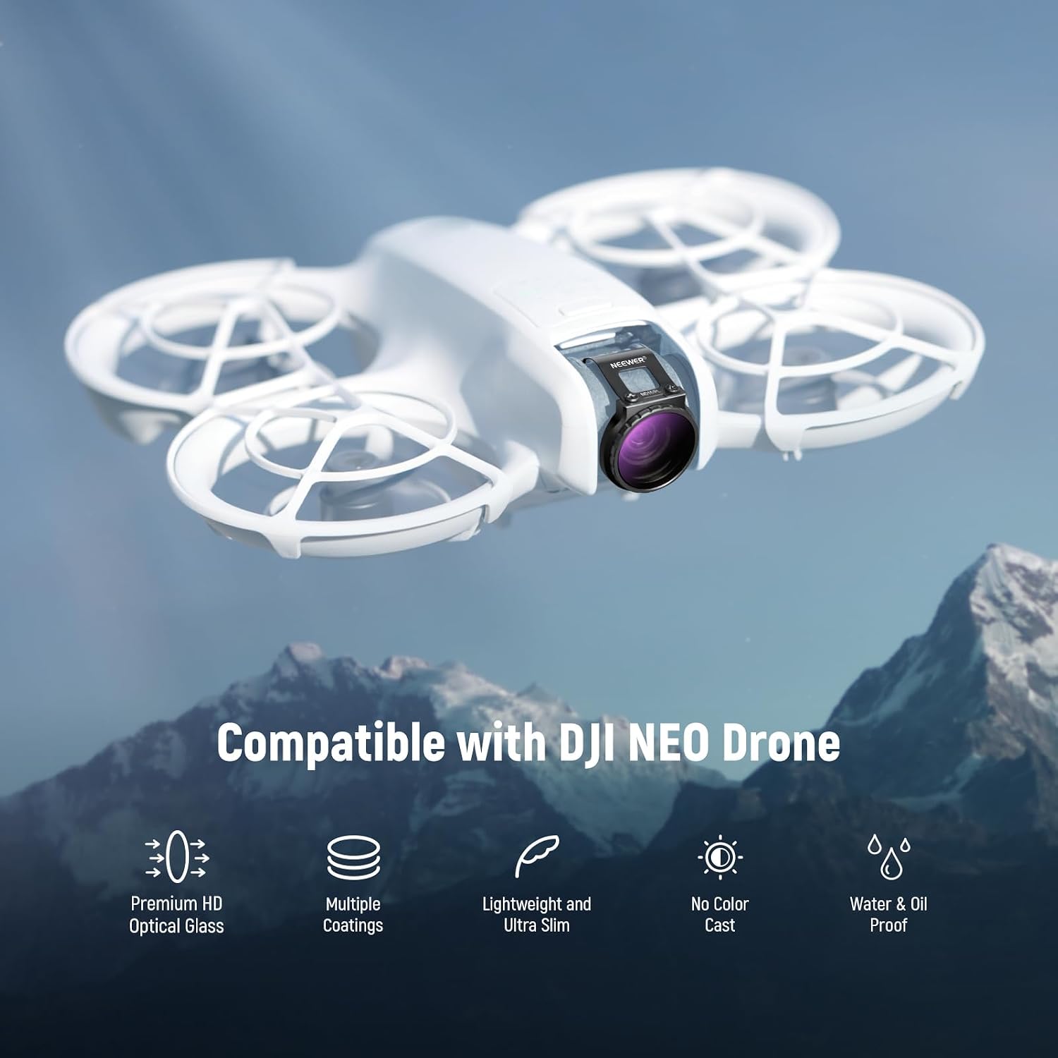 Thumbnail 1 de NEEWER Ensemble de filtres ND/CPL pour DJI Neo — kit 4 pièces ND8/PL à ND64/PL